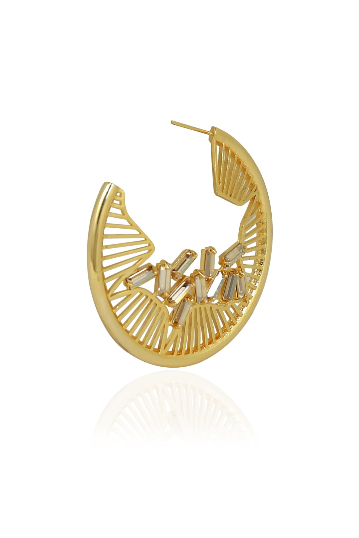 Silver Swarovski Round Hoops