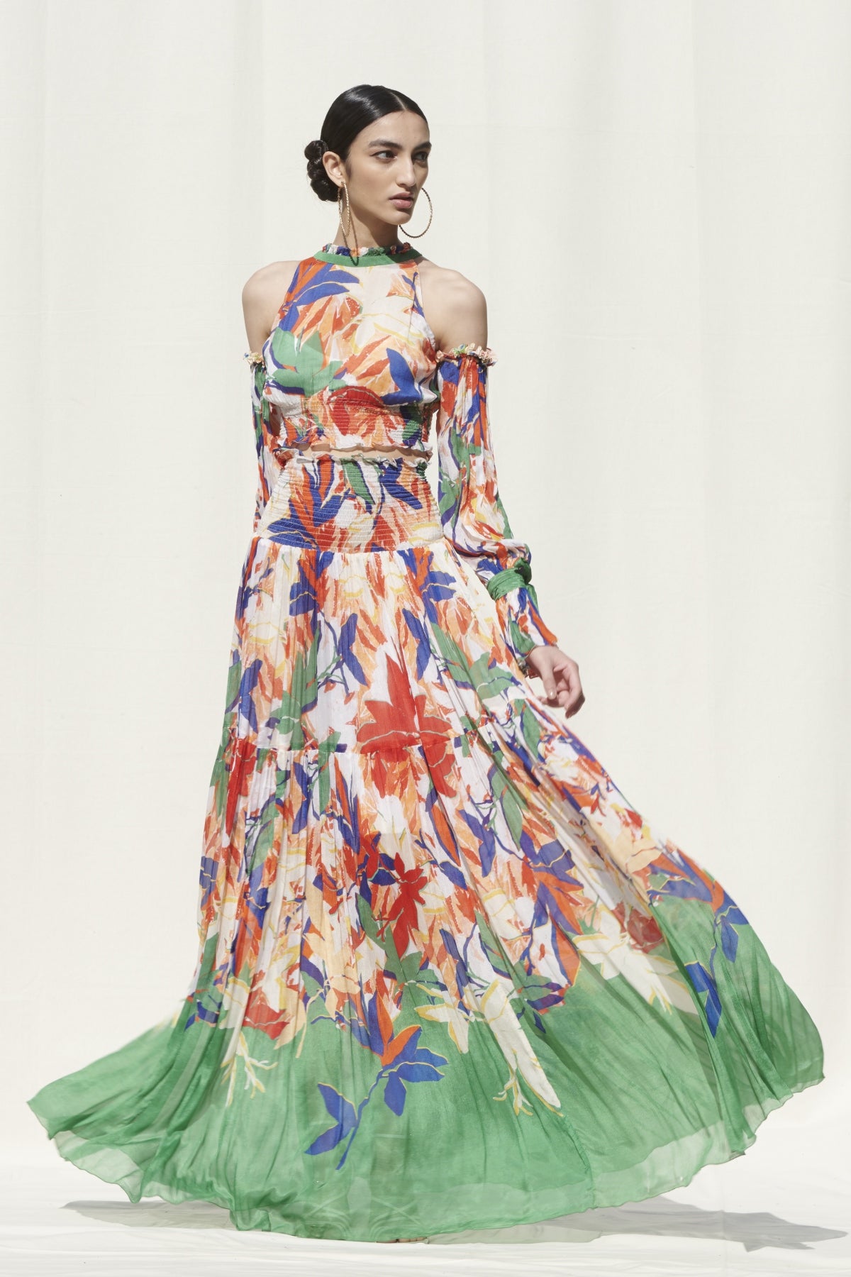 Buy Printed Skirt Set by Mandira Wirk