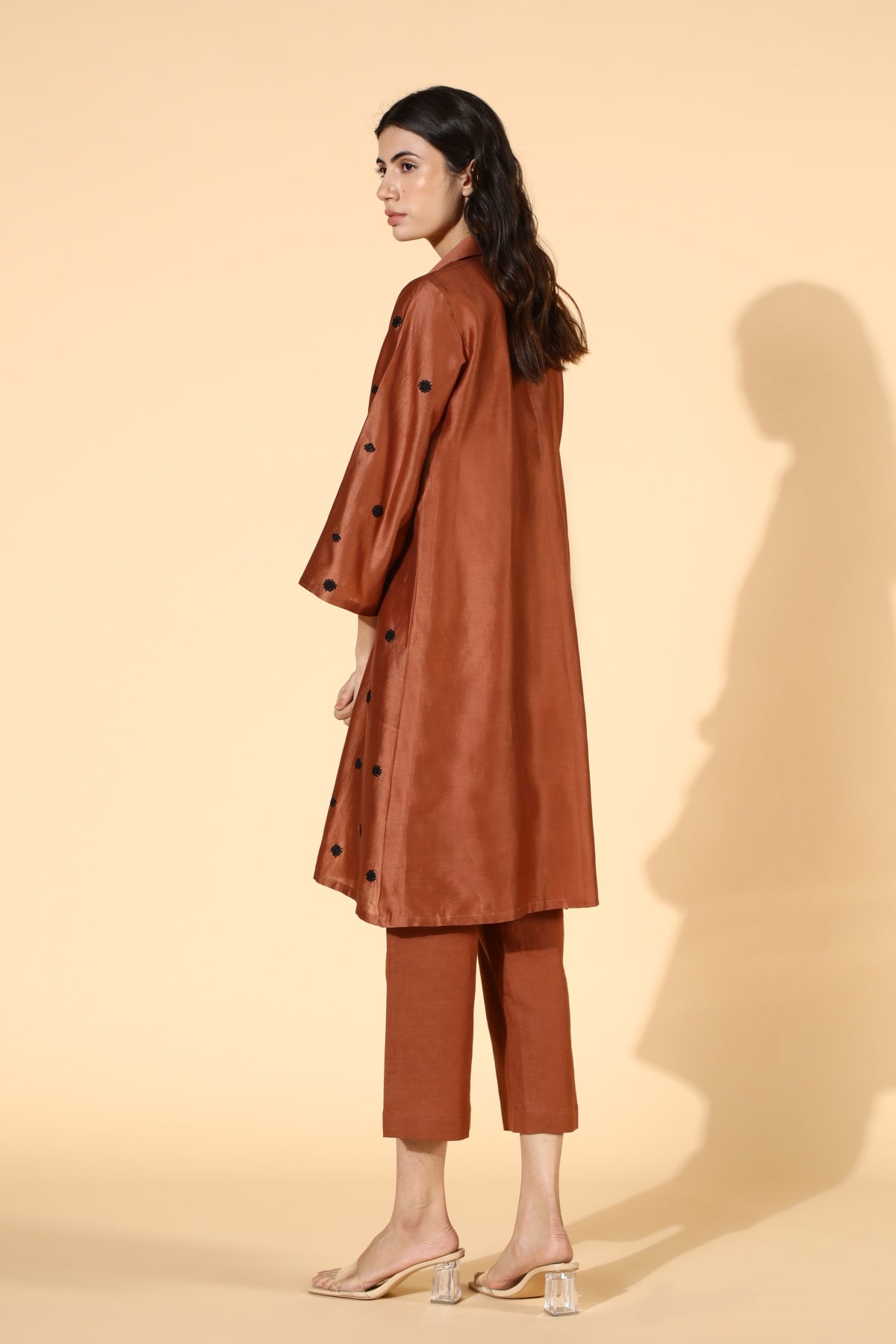 Rust Embroidered Tunic & Pants