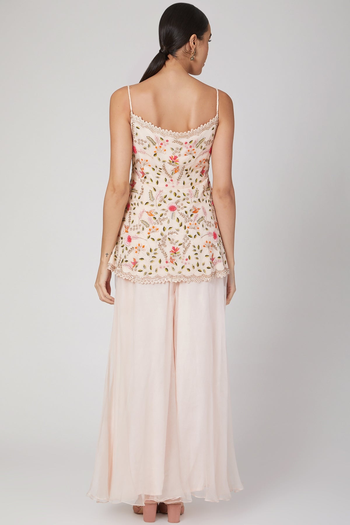 Blush Pink Zardosi Sharara Set