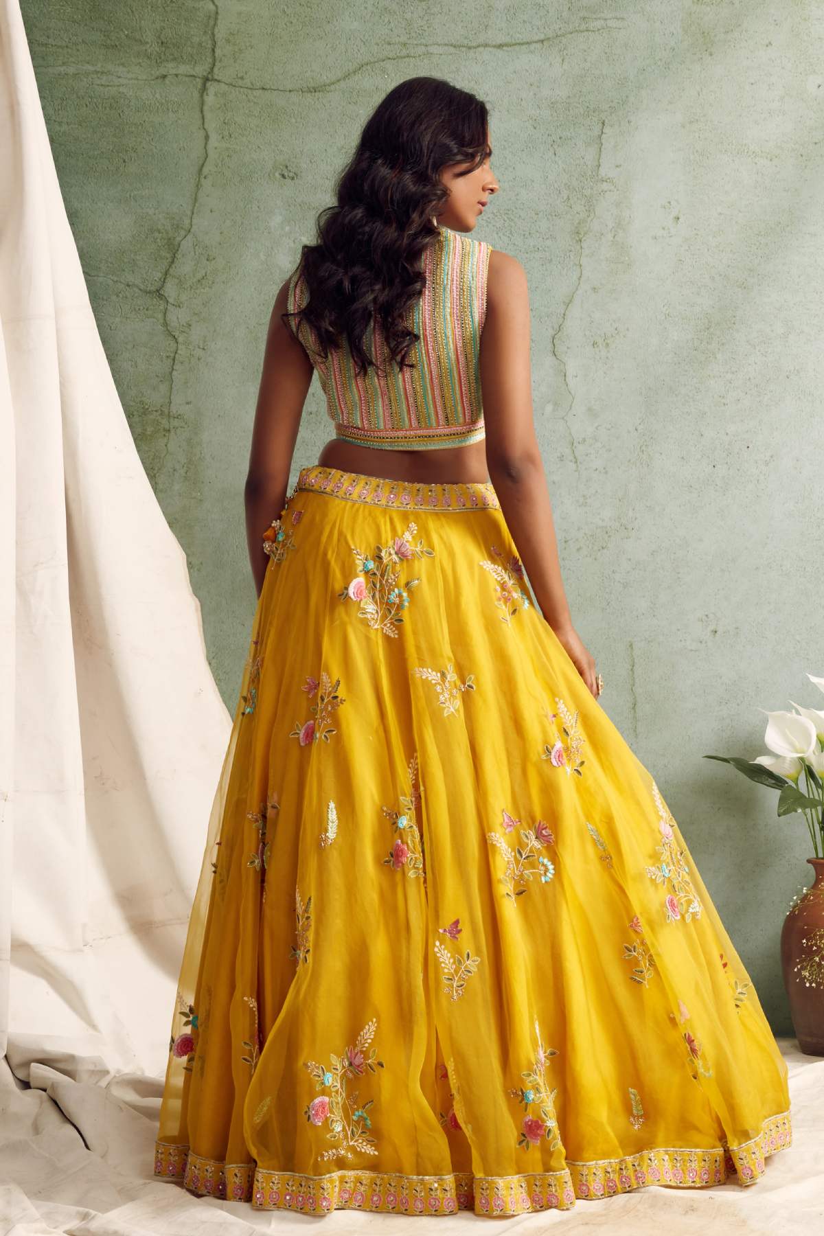 Ombre Cape Lehenga Set