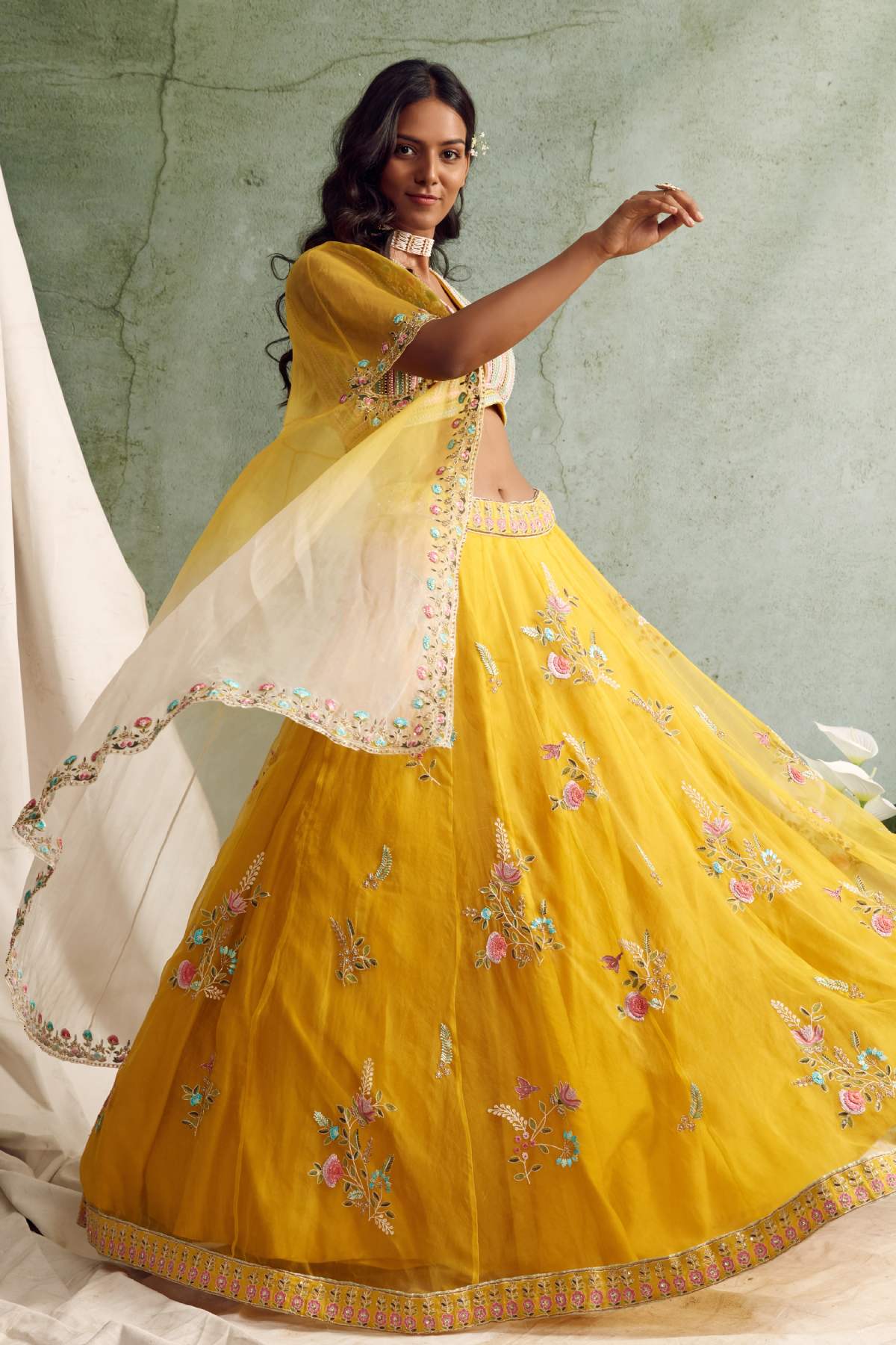 Ombre Cape Lehenga Set