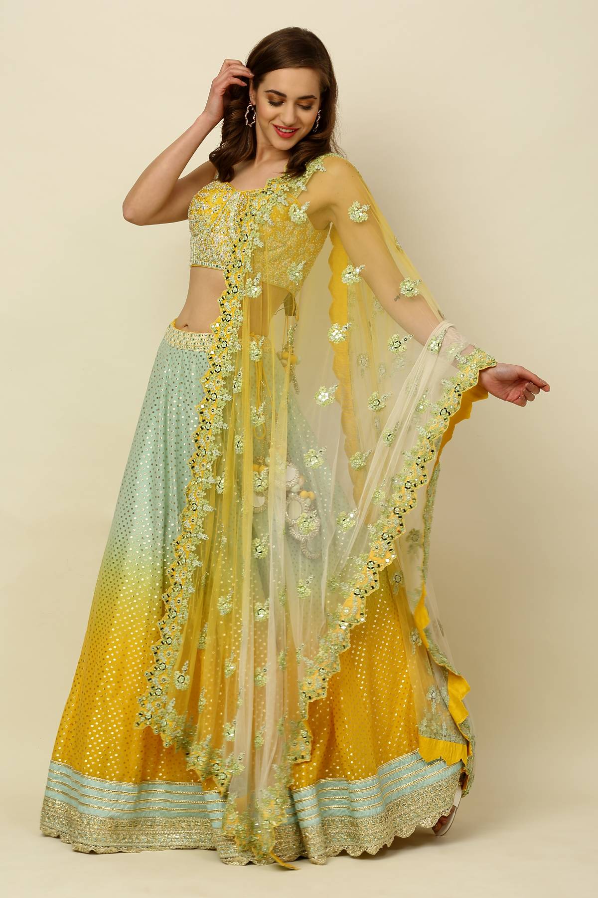 Ombre Dori Work Lehenga Set