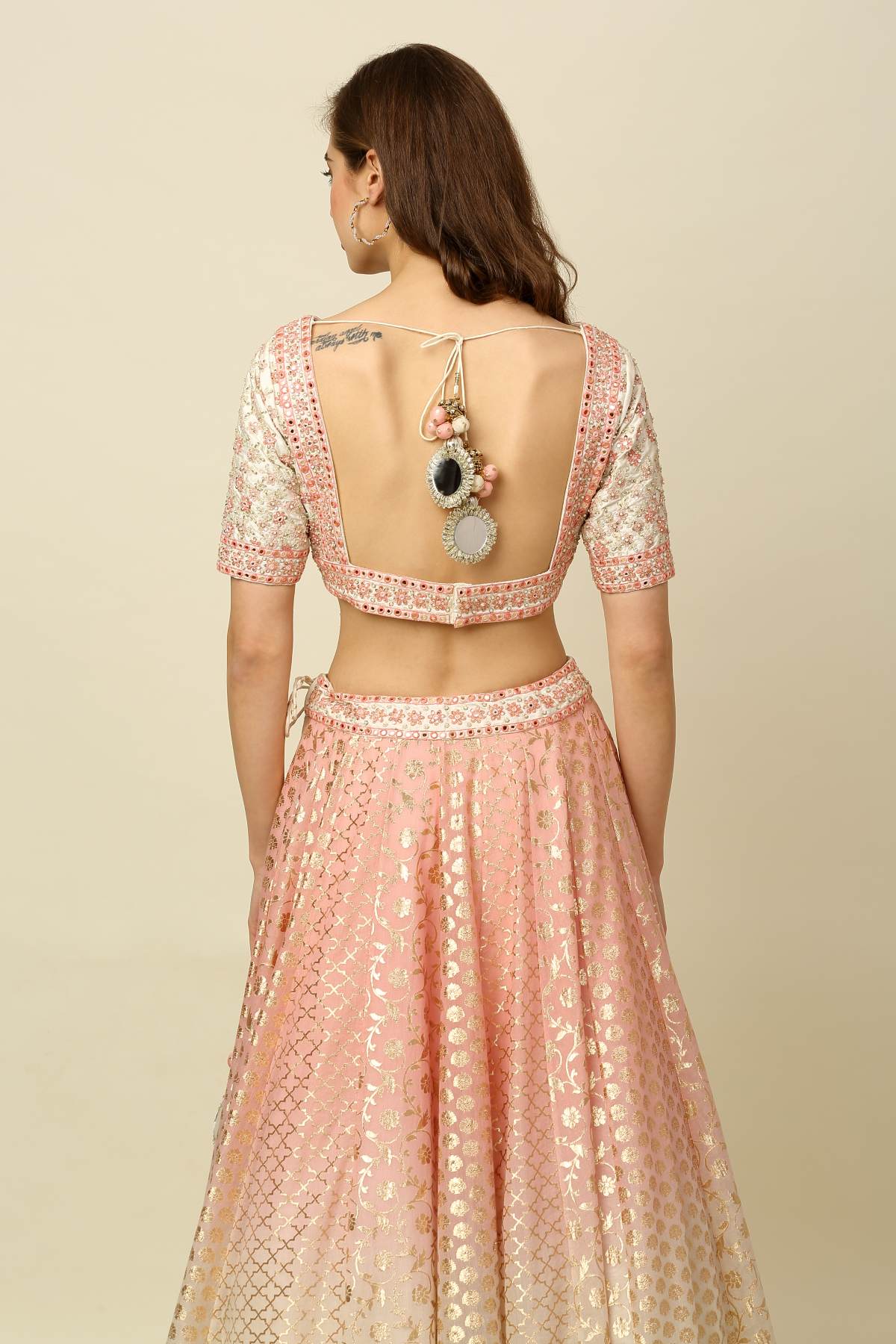 Pink & Ivory Dori Lehenga Set