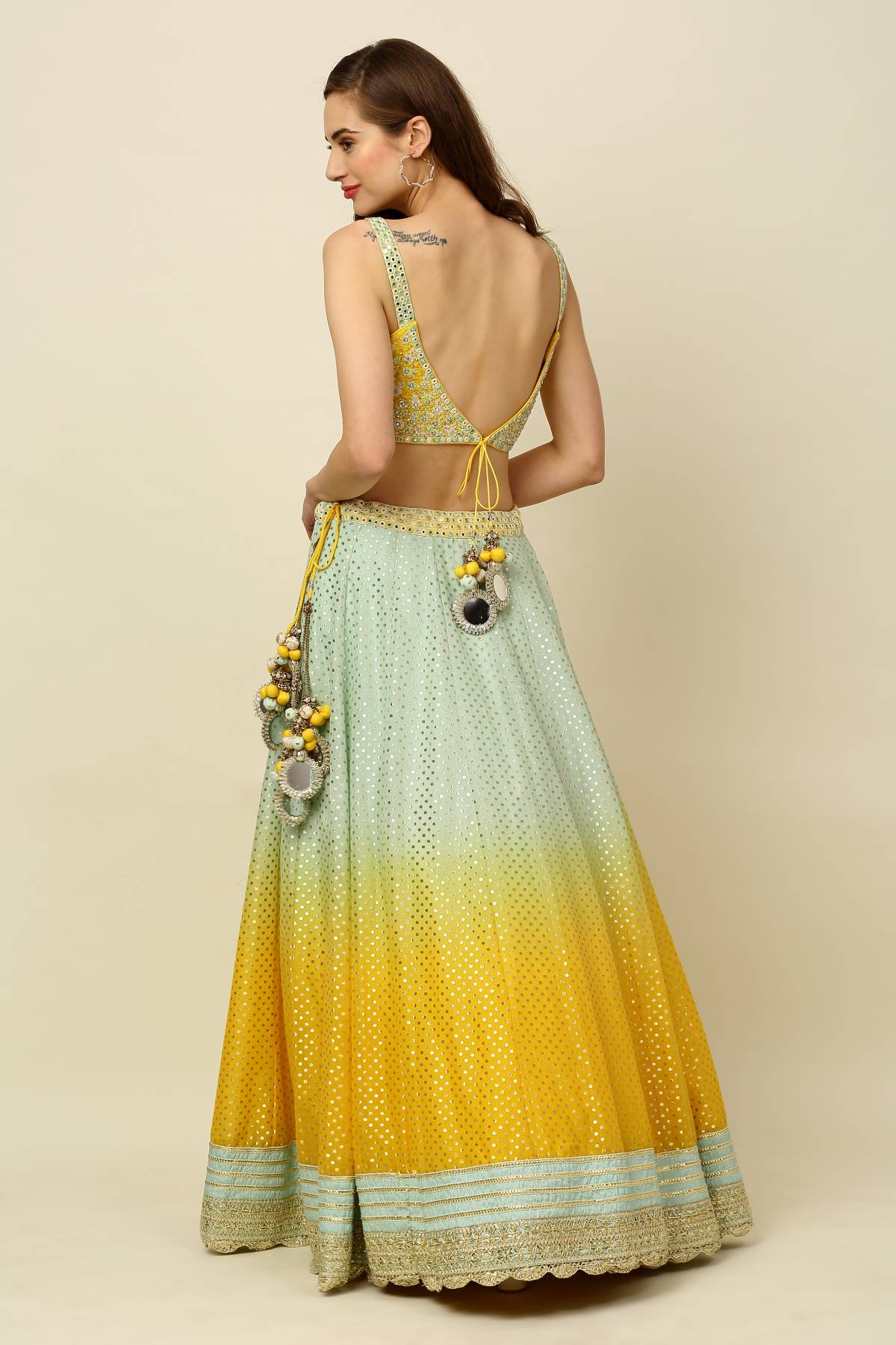 Ombre Dori Work Lehenga Set