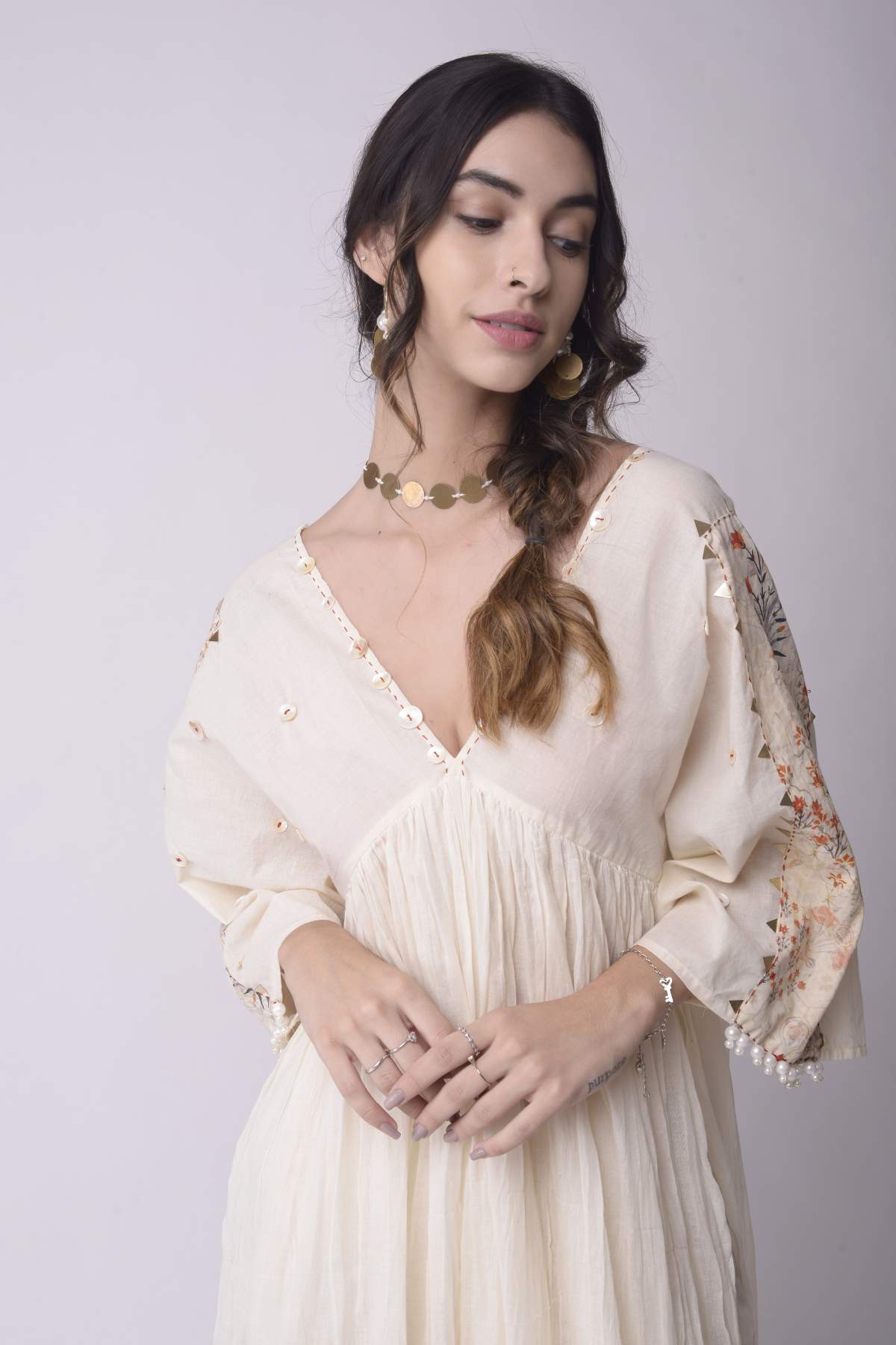 Ombre V-Neck Long Kaftan Set