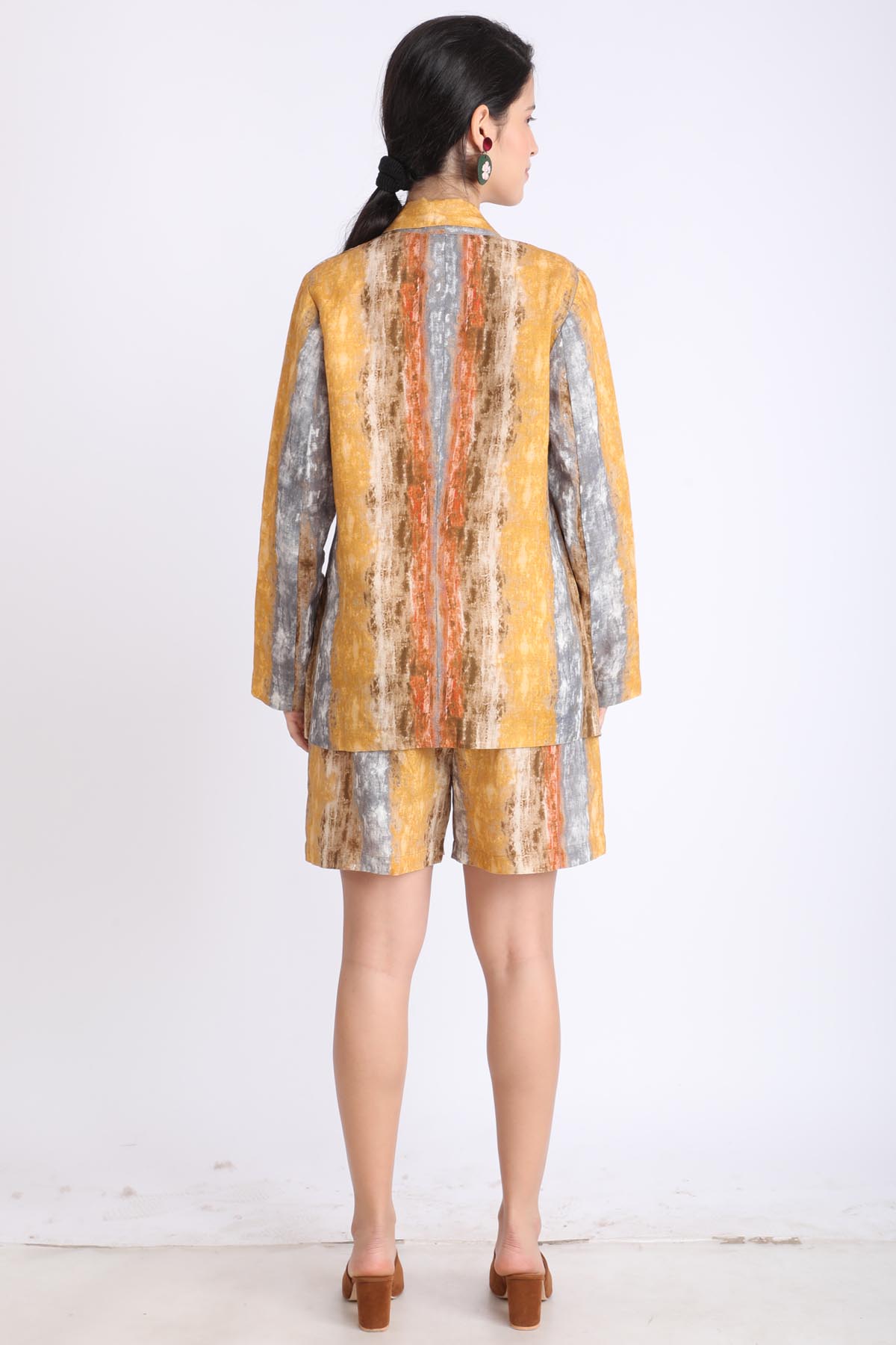 Ombre Printed Linen Blazer