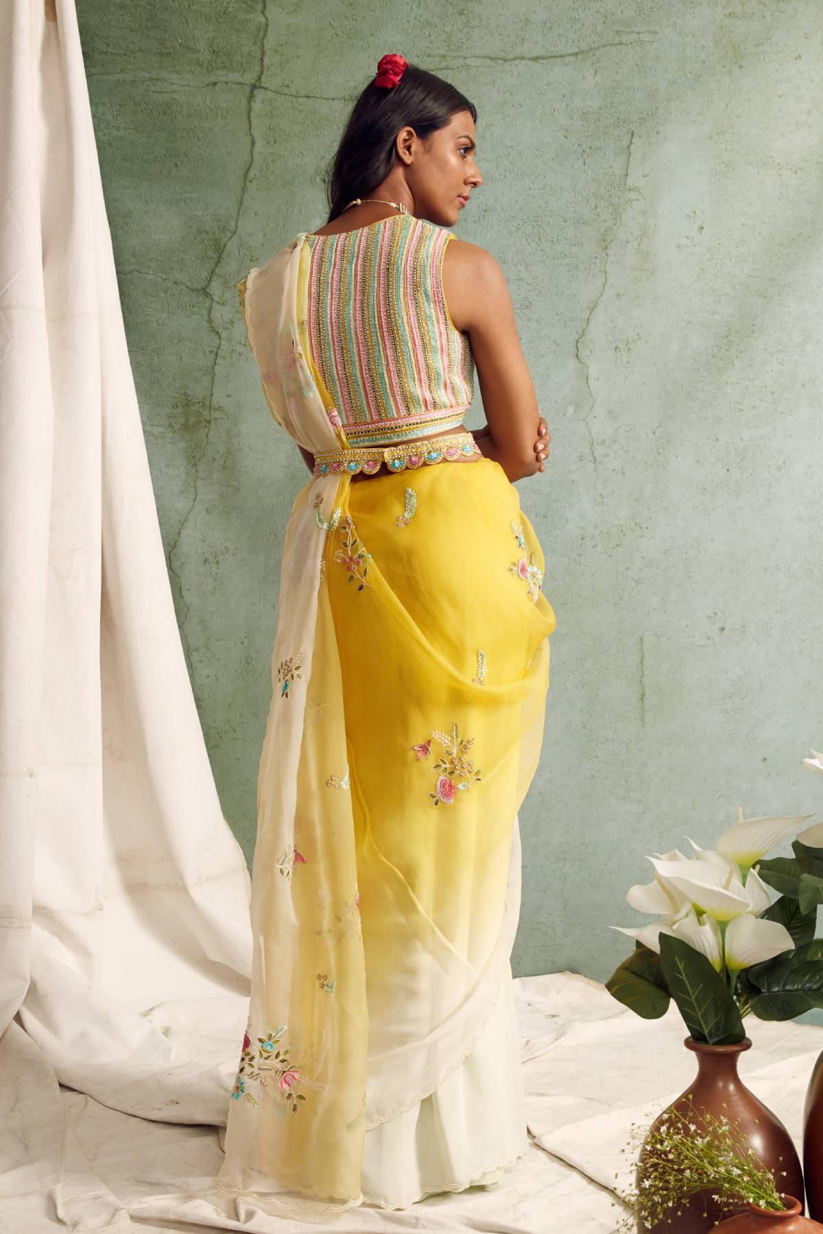 Ombre Zardosi Saree