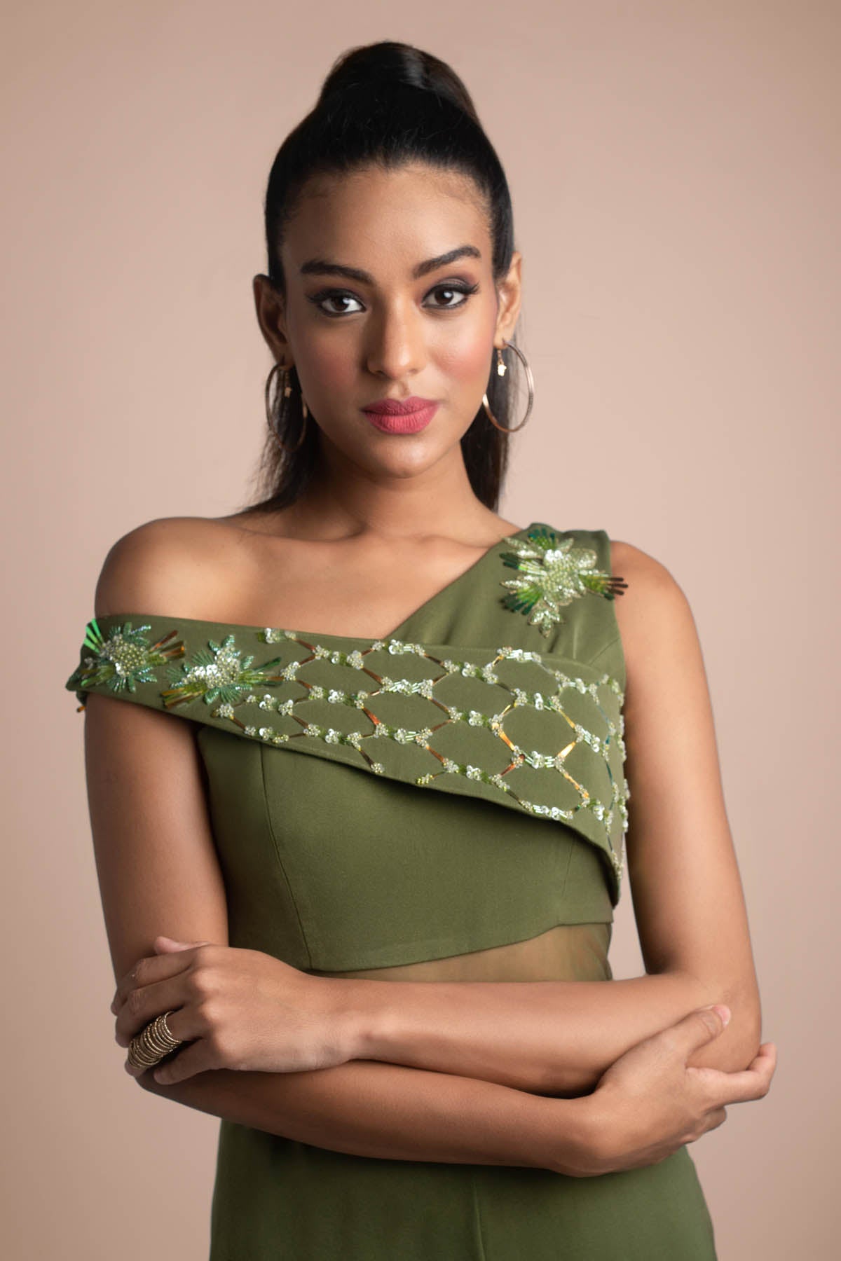 Olive One Shoulder Jumpsuit