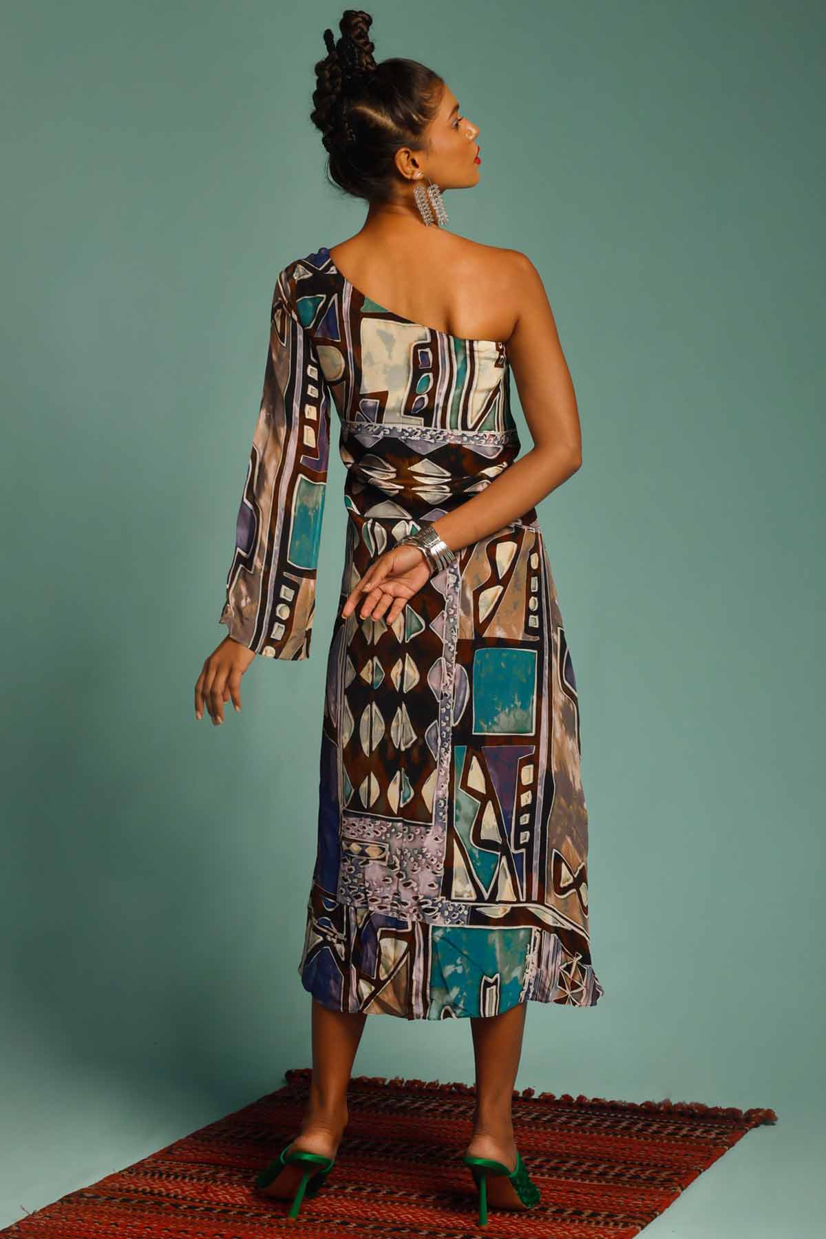 One Shoulder Belted Dress