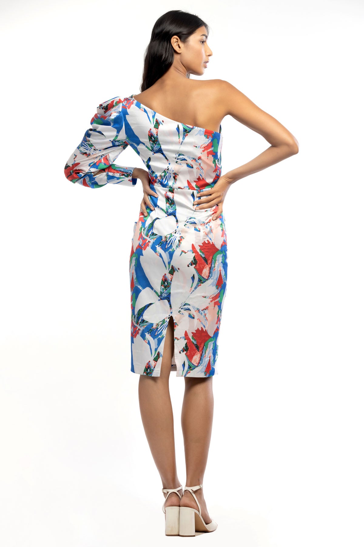 One Shoulder Draped Dress