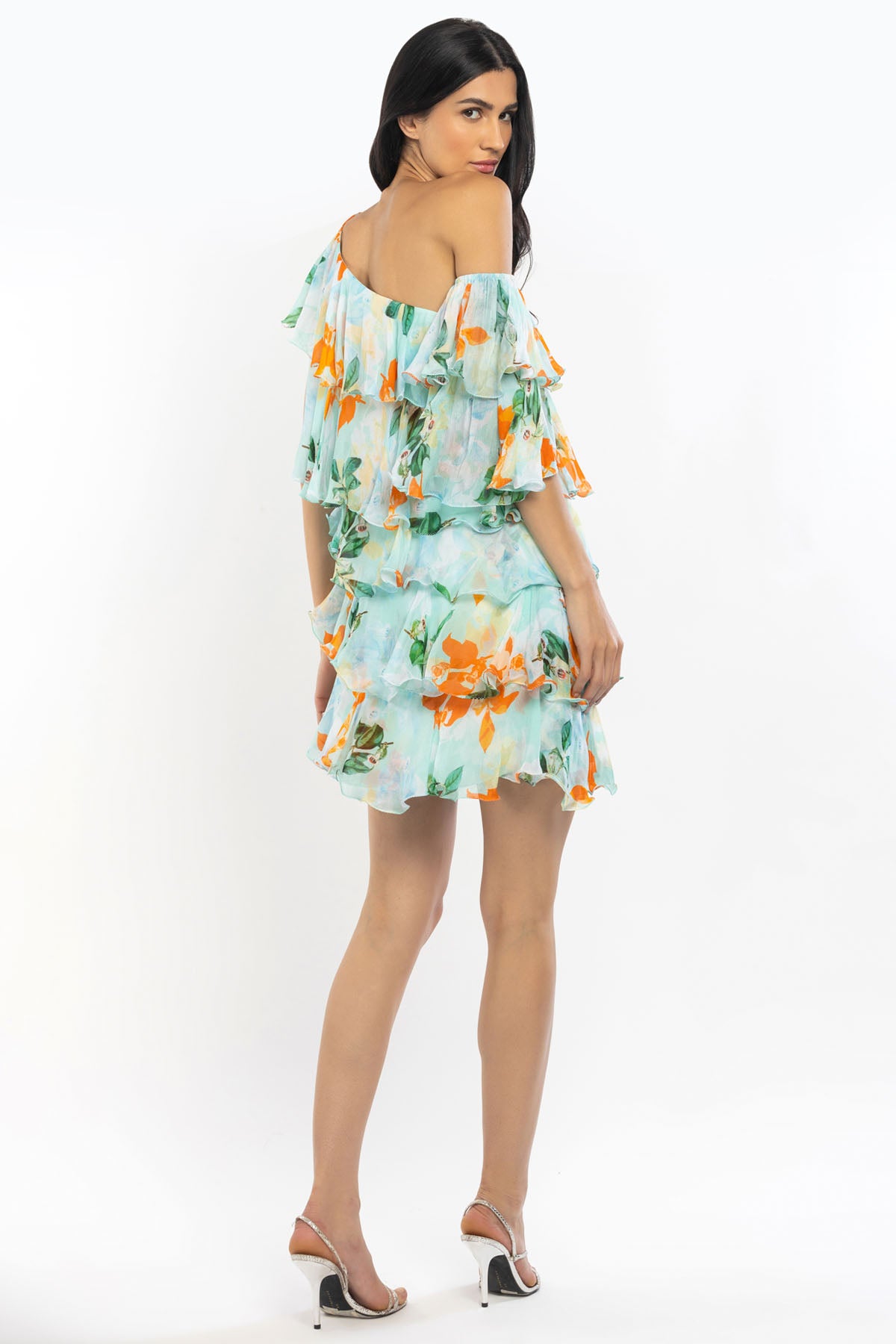 One Shoulder Floral Dress