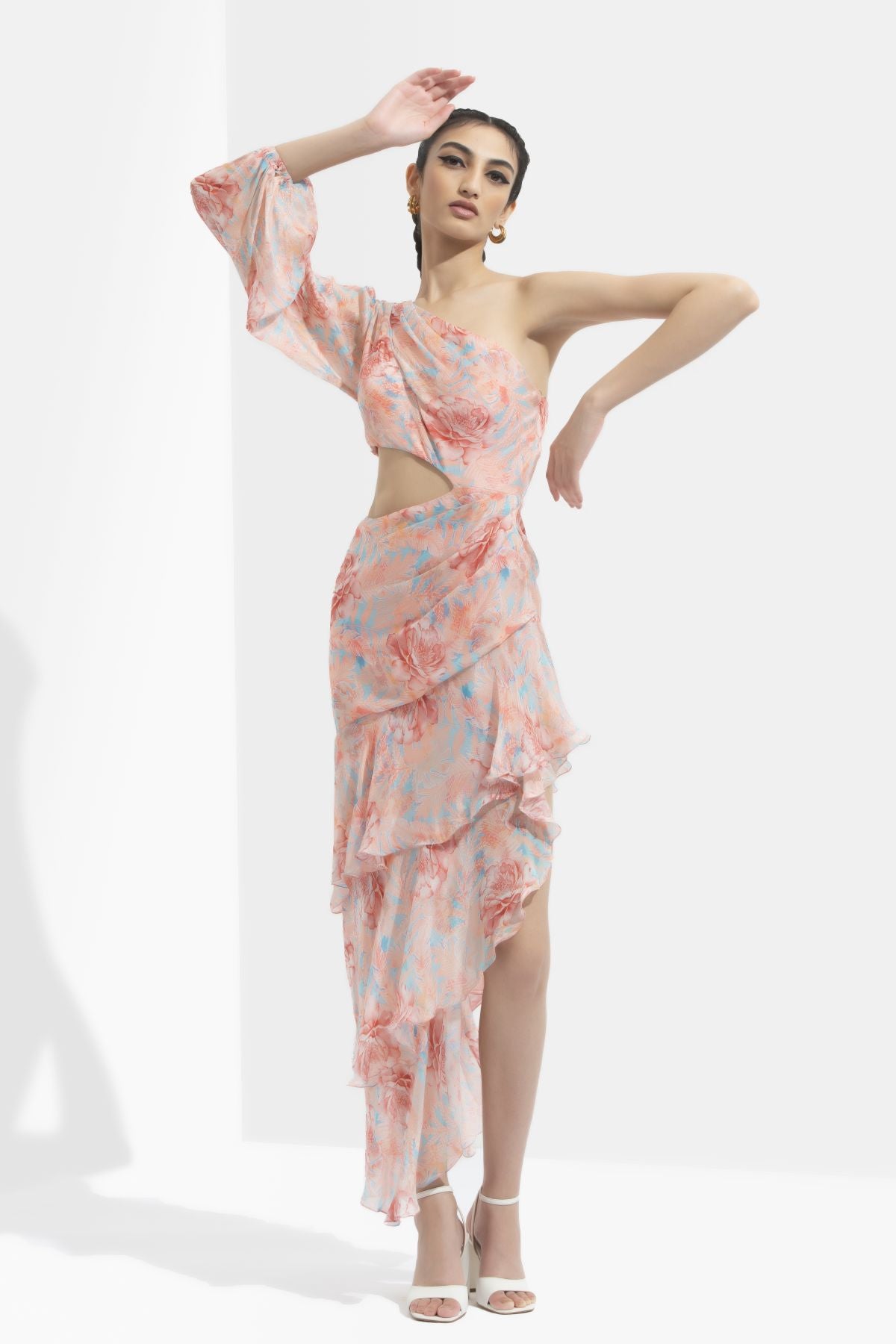 Multicolor Chiffon Printed Dress