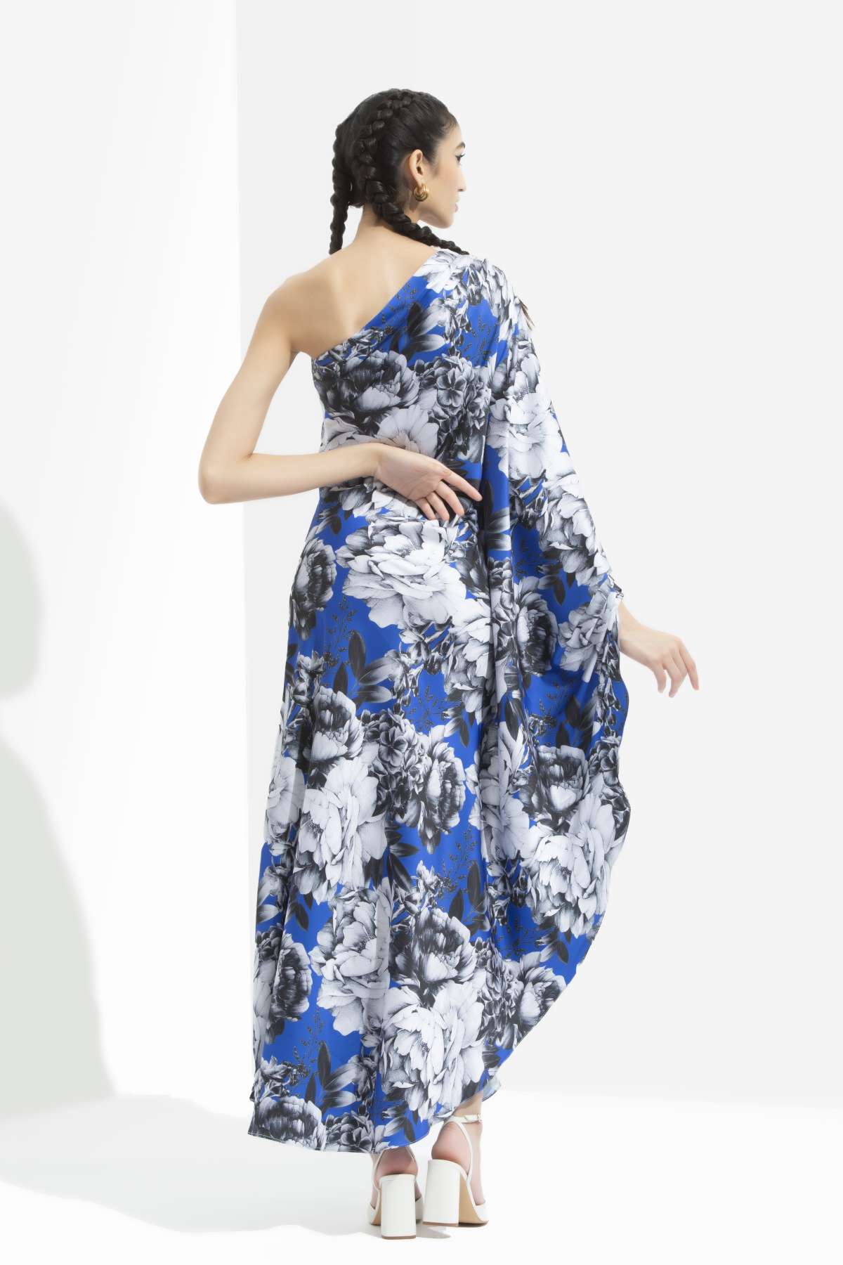 One Shoulder Print Kaftan