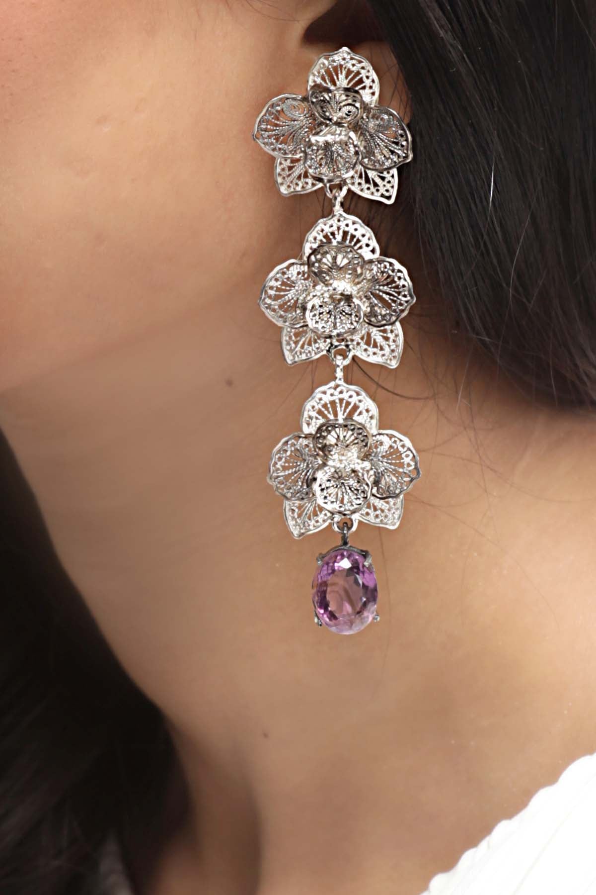 Buy Orchid Amethyst Danglers Online