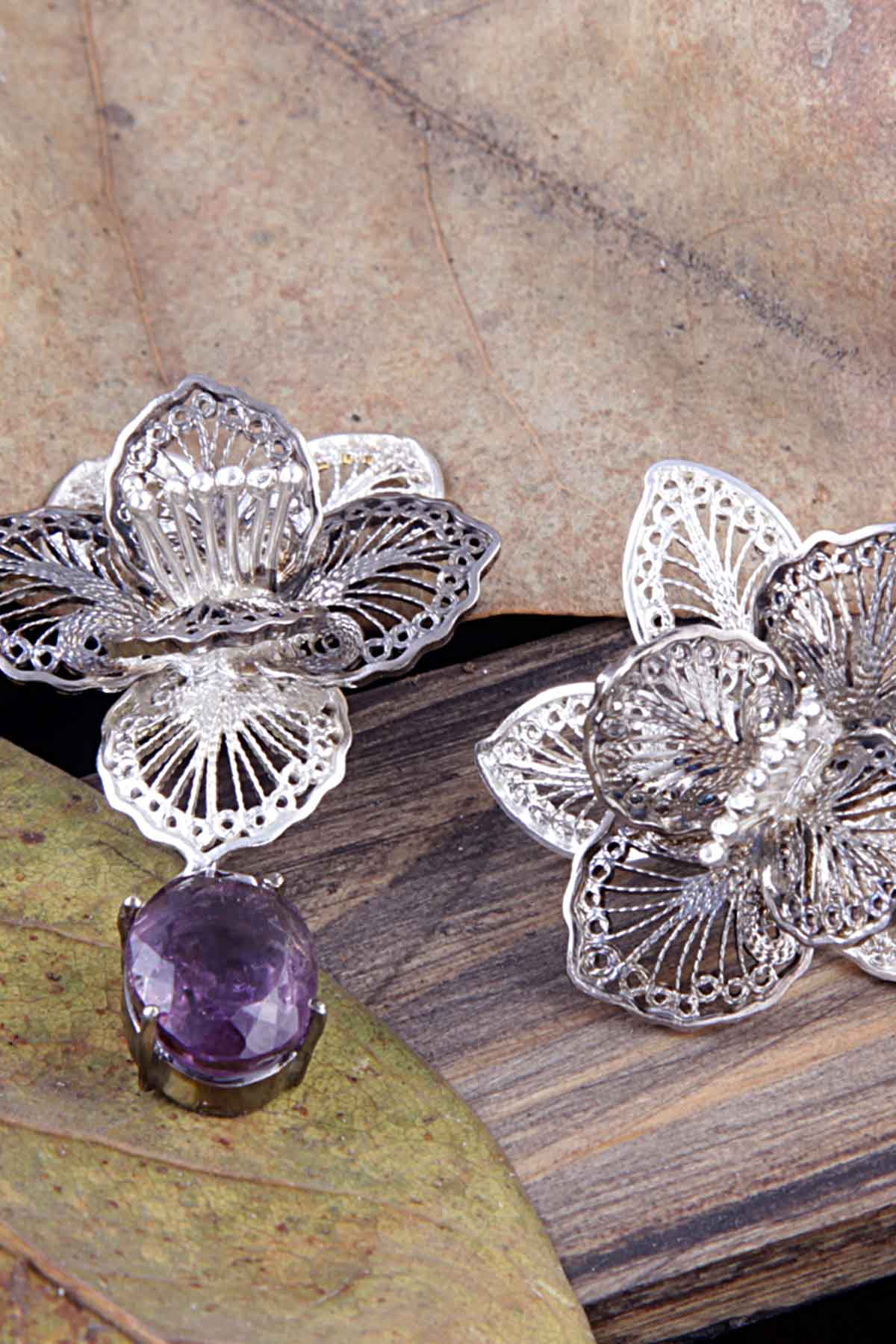 Orchid Amethyst Studs