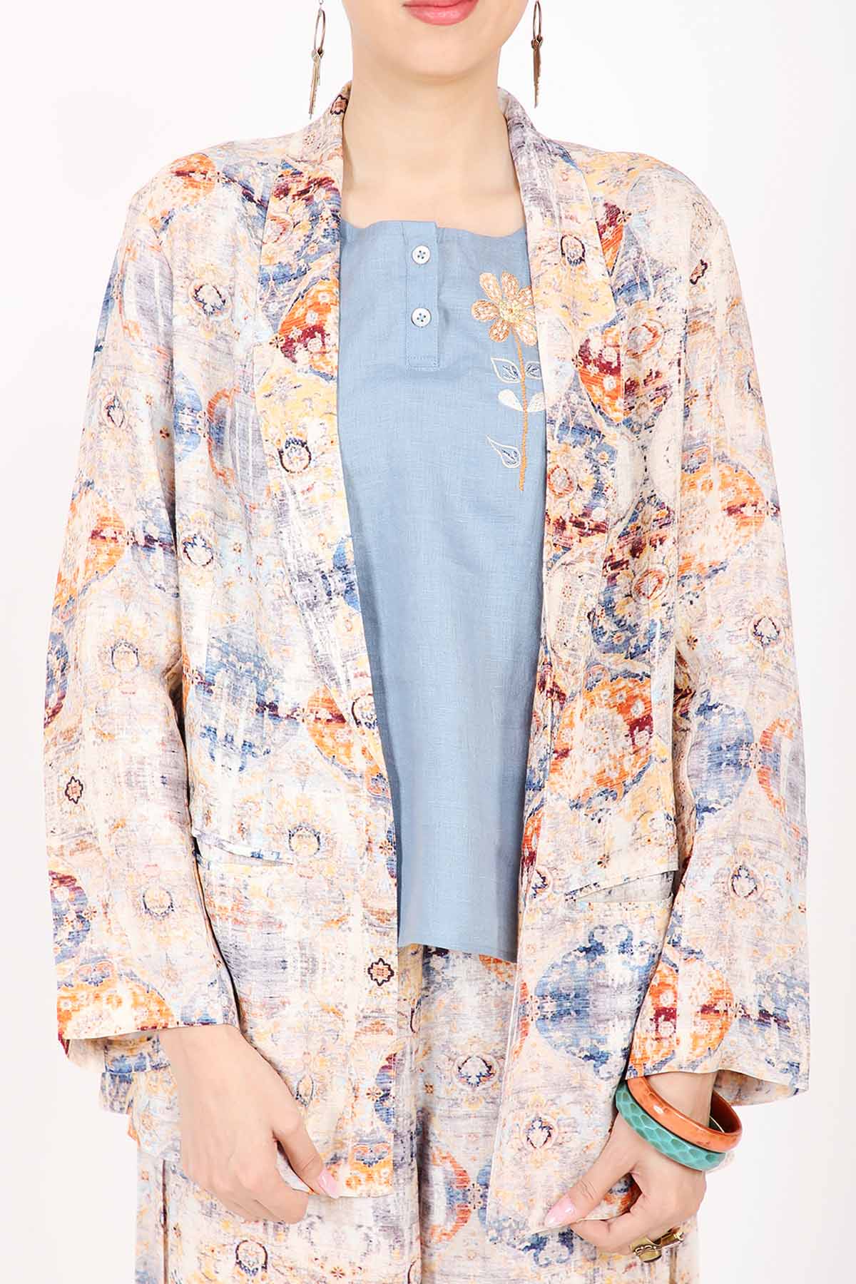 Oriental Printed Blazer