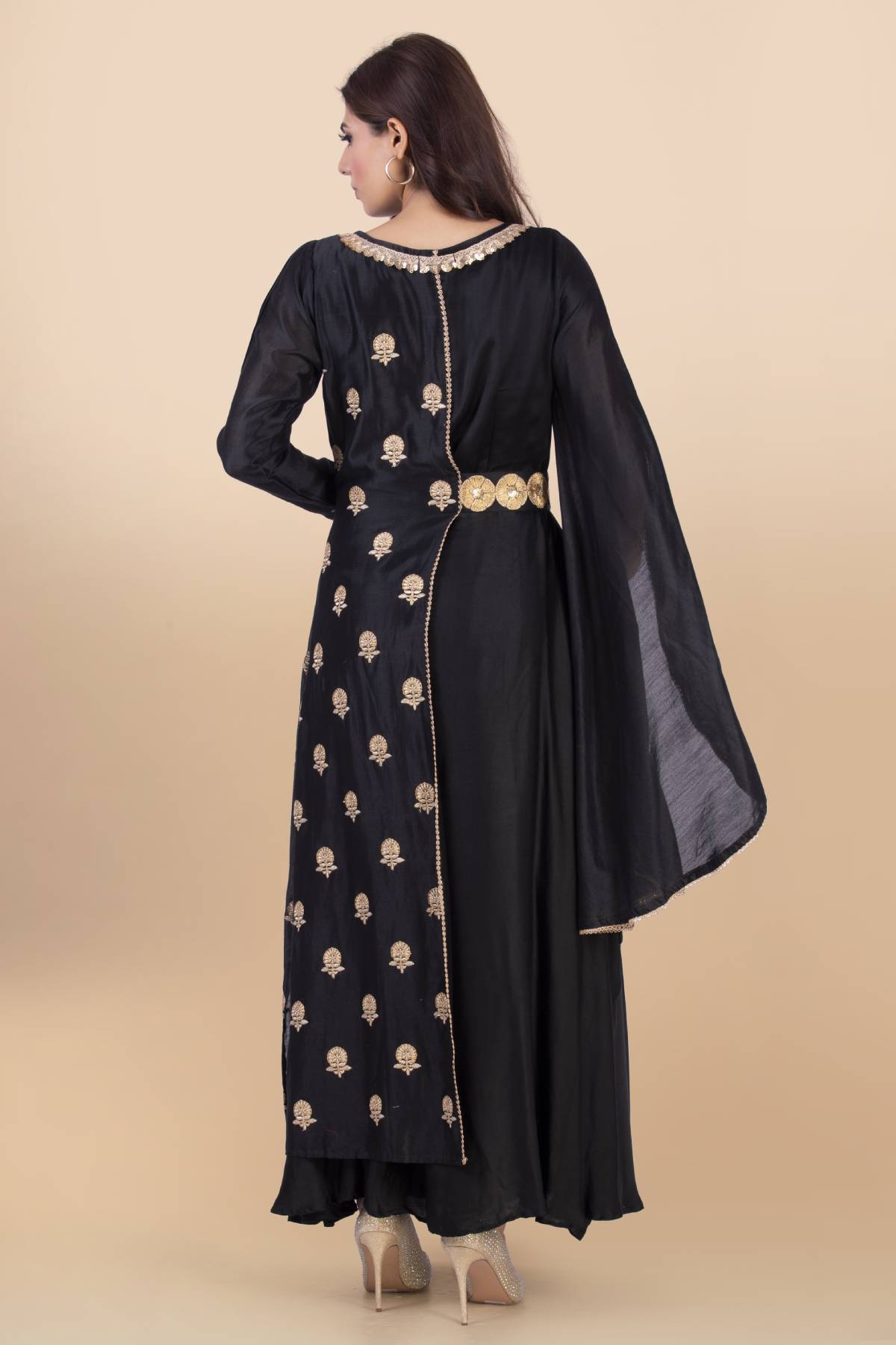 Overlapping Drape Dress Gown