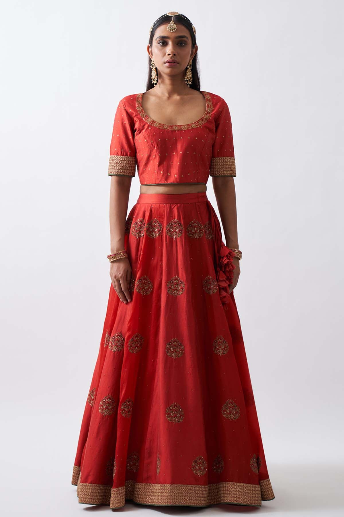 Paneled Ari Zardosi Lehenga Set