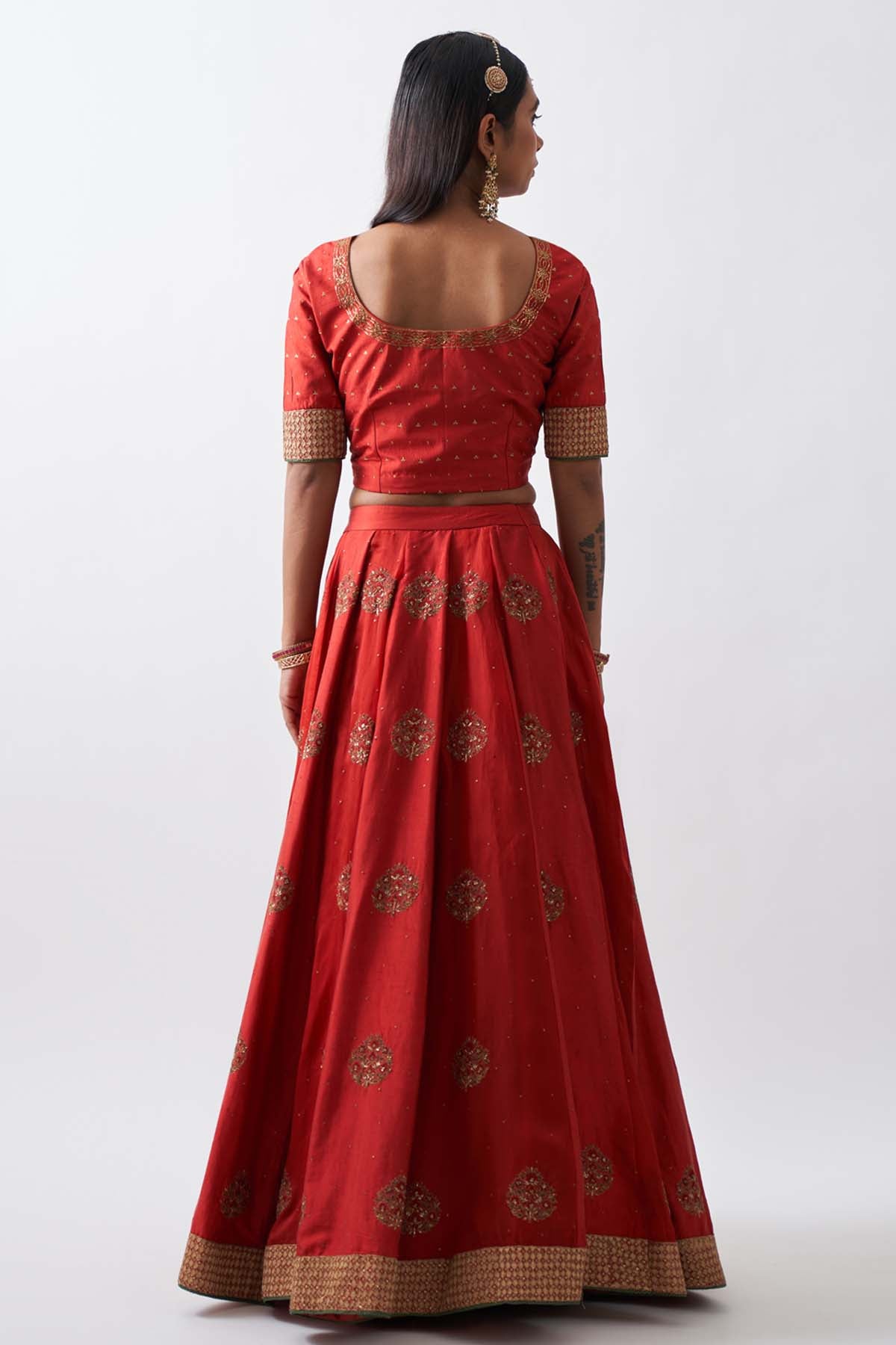 Paneled Ari Zardosi Lehenga Set