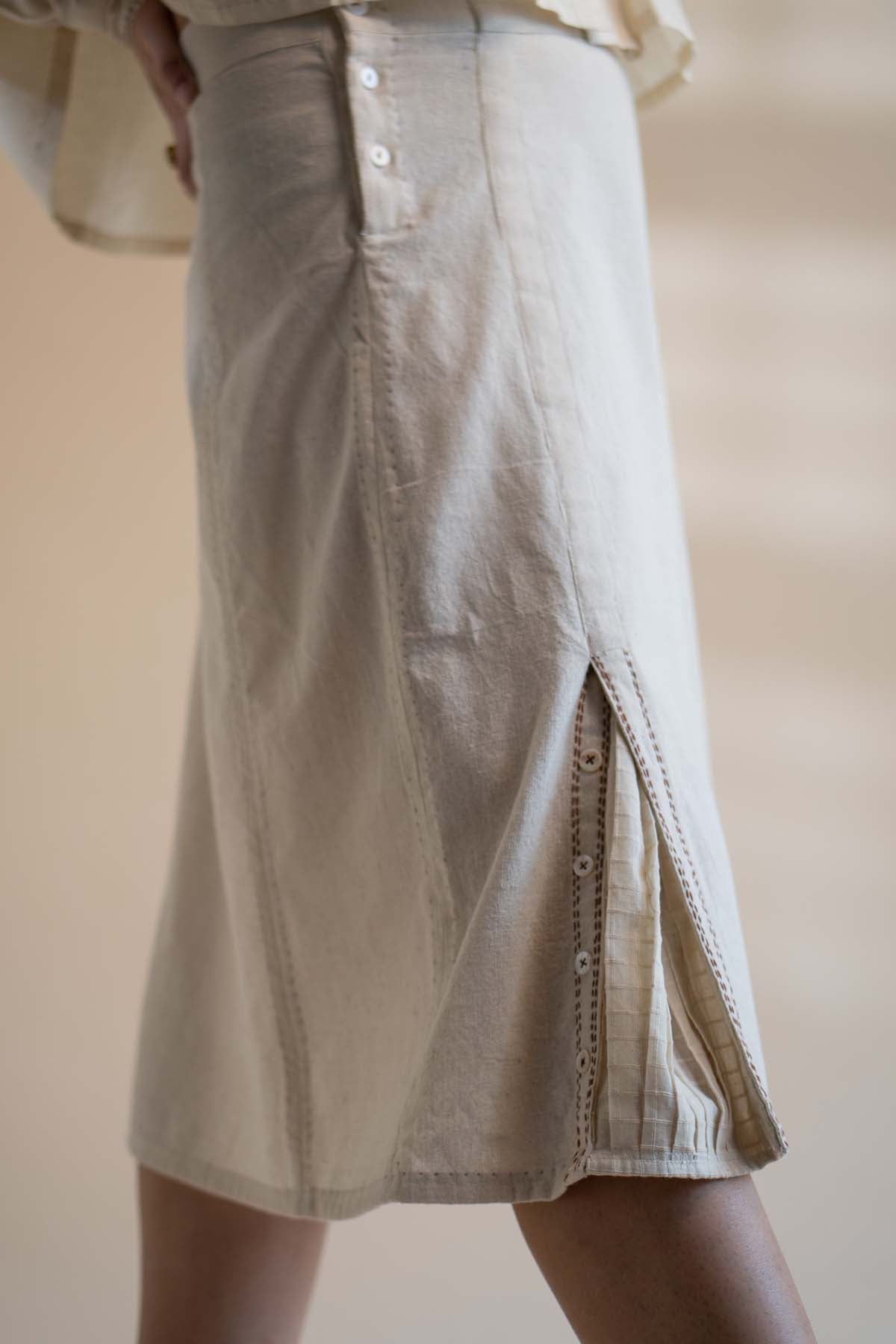 Panelled Cotton Skirt
