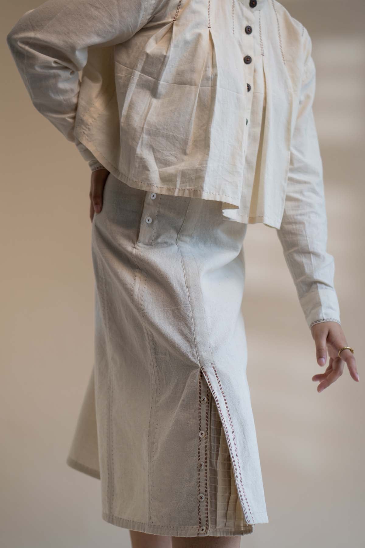 Panelled Cotton Skirt