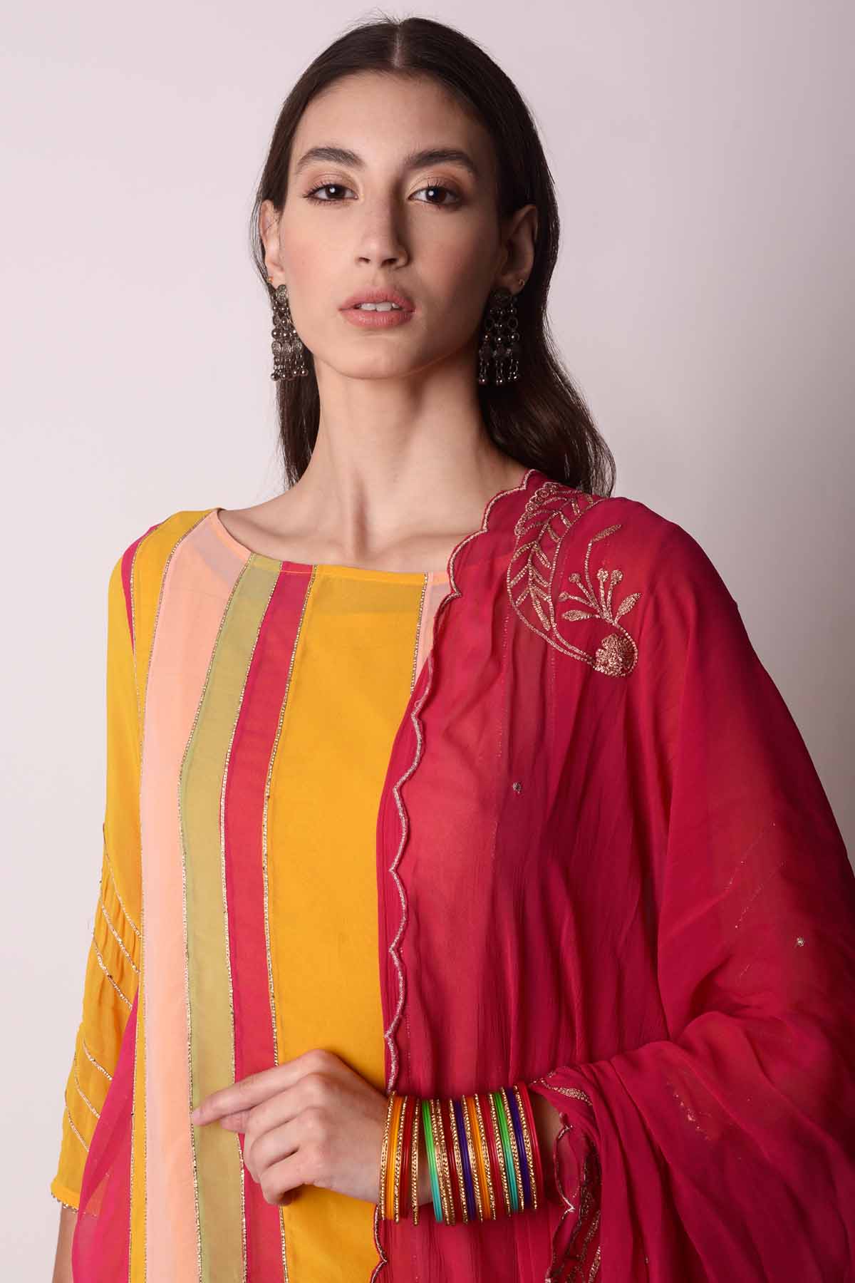 Panelled Kurta & Sharara Set