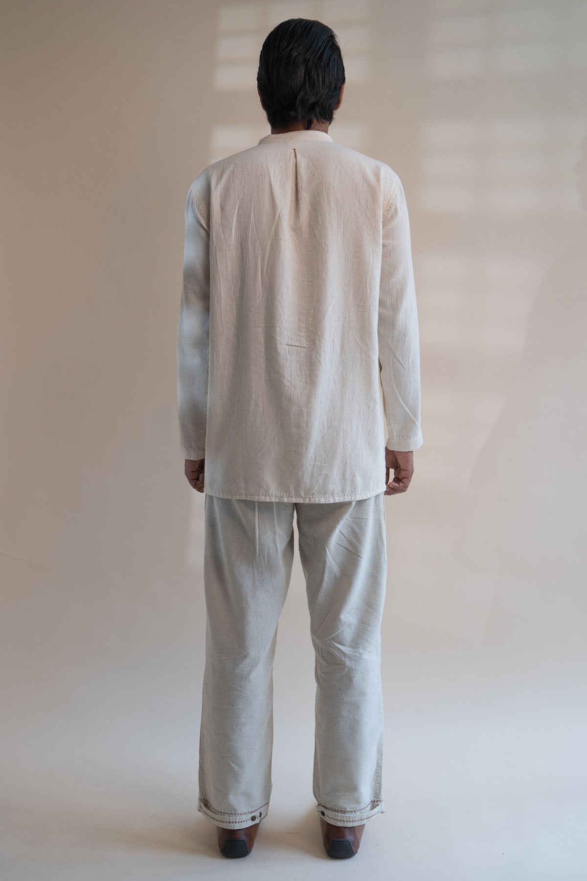 Panelled Long Cotton Shirt