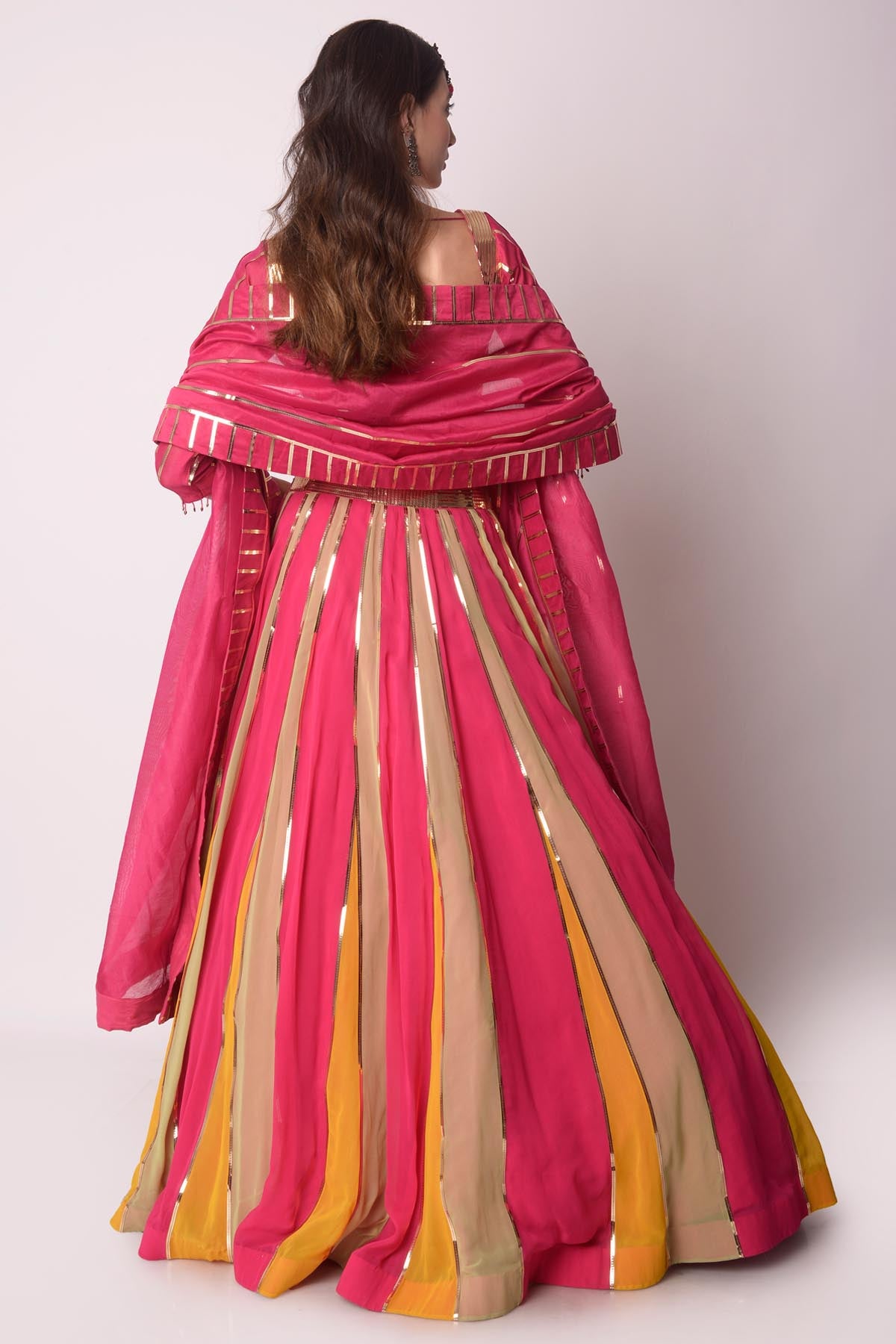 Fuchsia Patchwork Lehenga Set