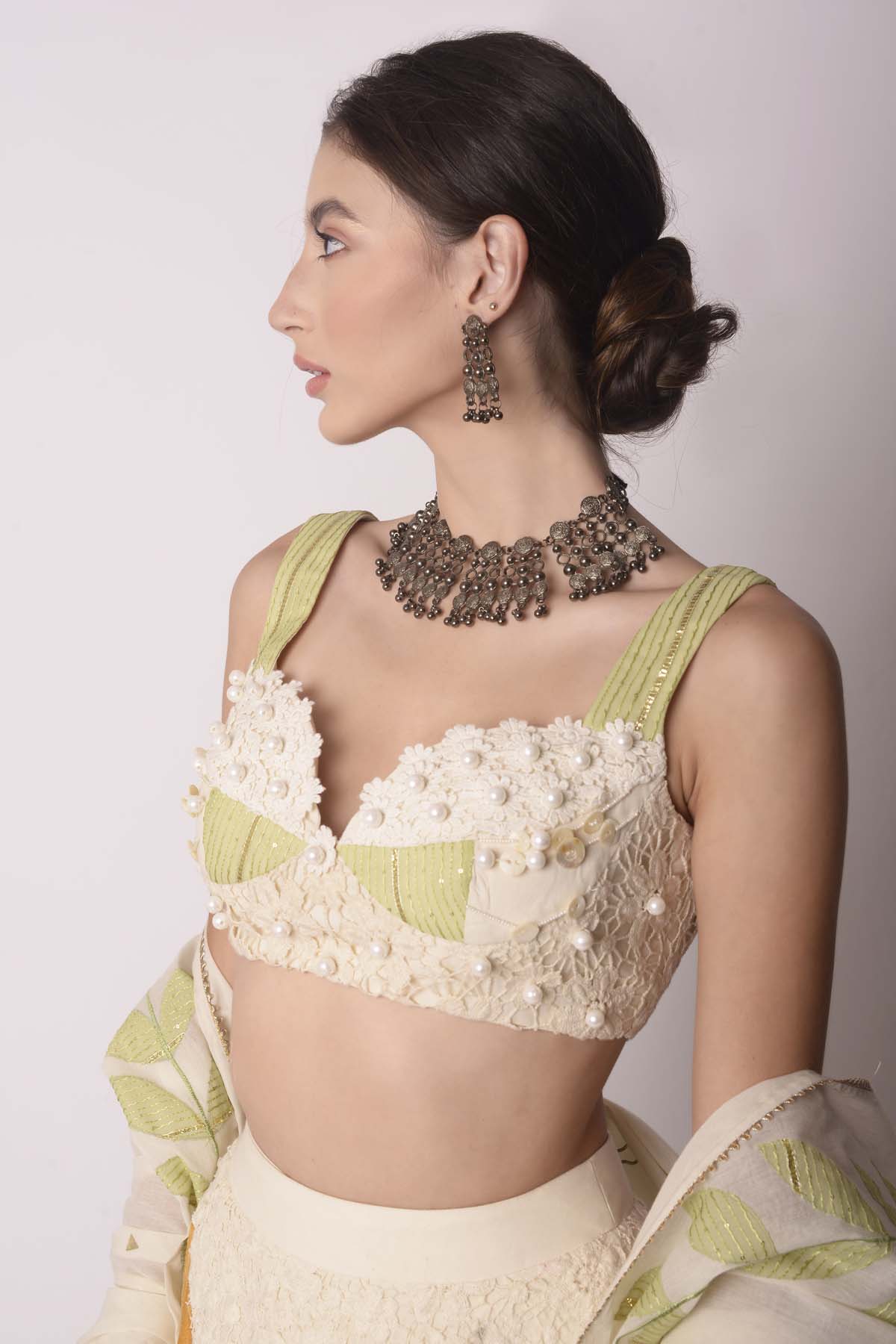 Ivory Patchwork Lehenga Set