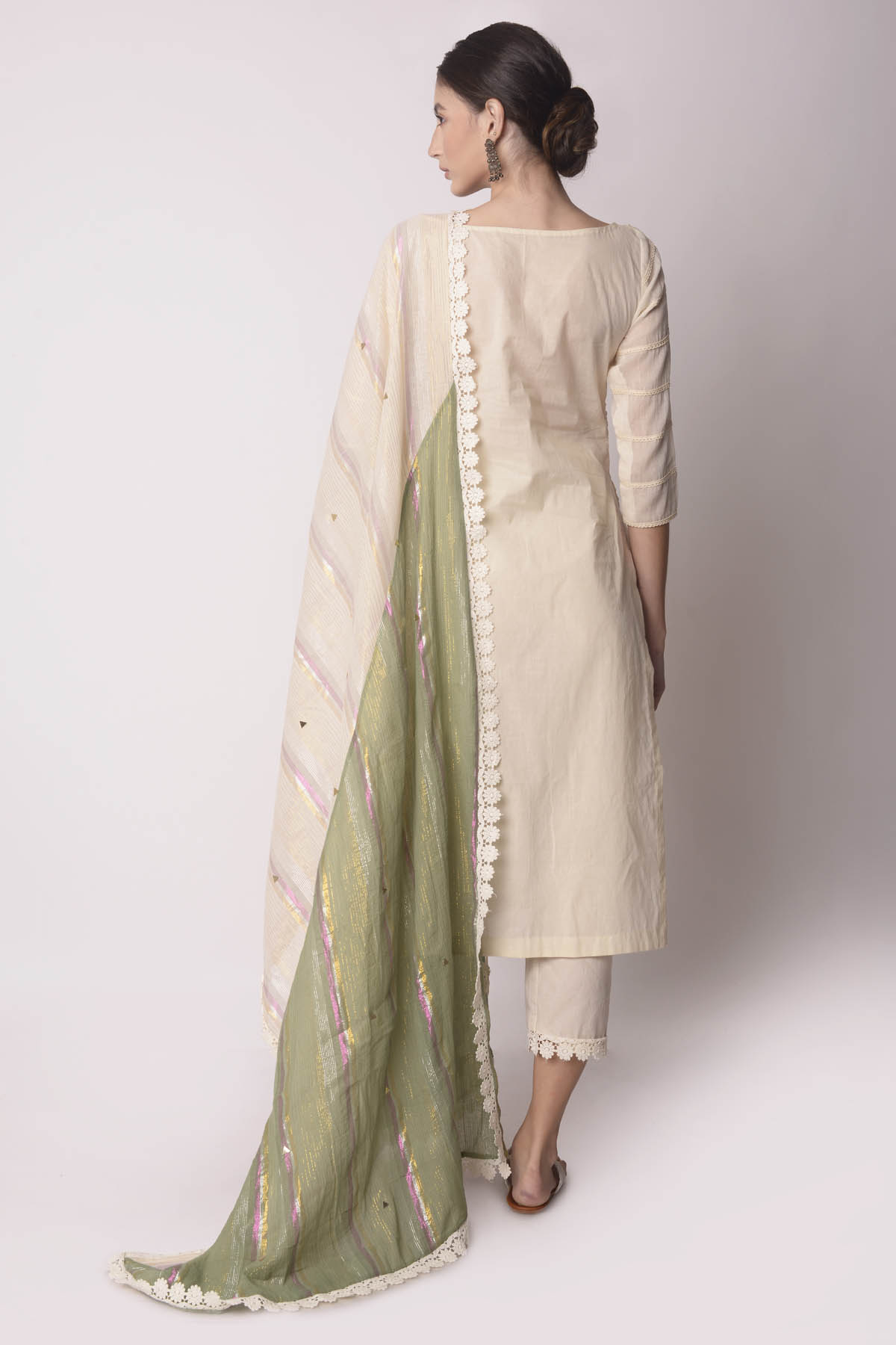 Cotton Patchwork Short Kurta Set