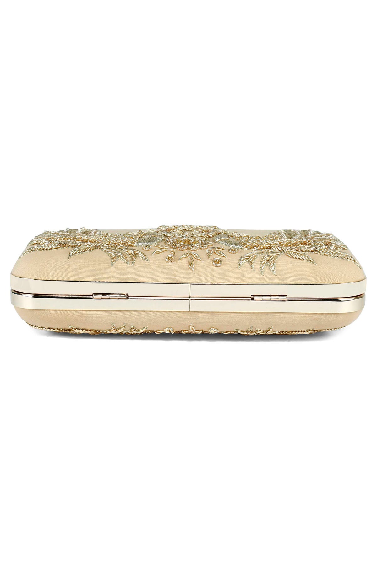 Gold Peacock Embroidered Clutch
