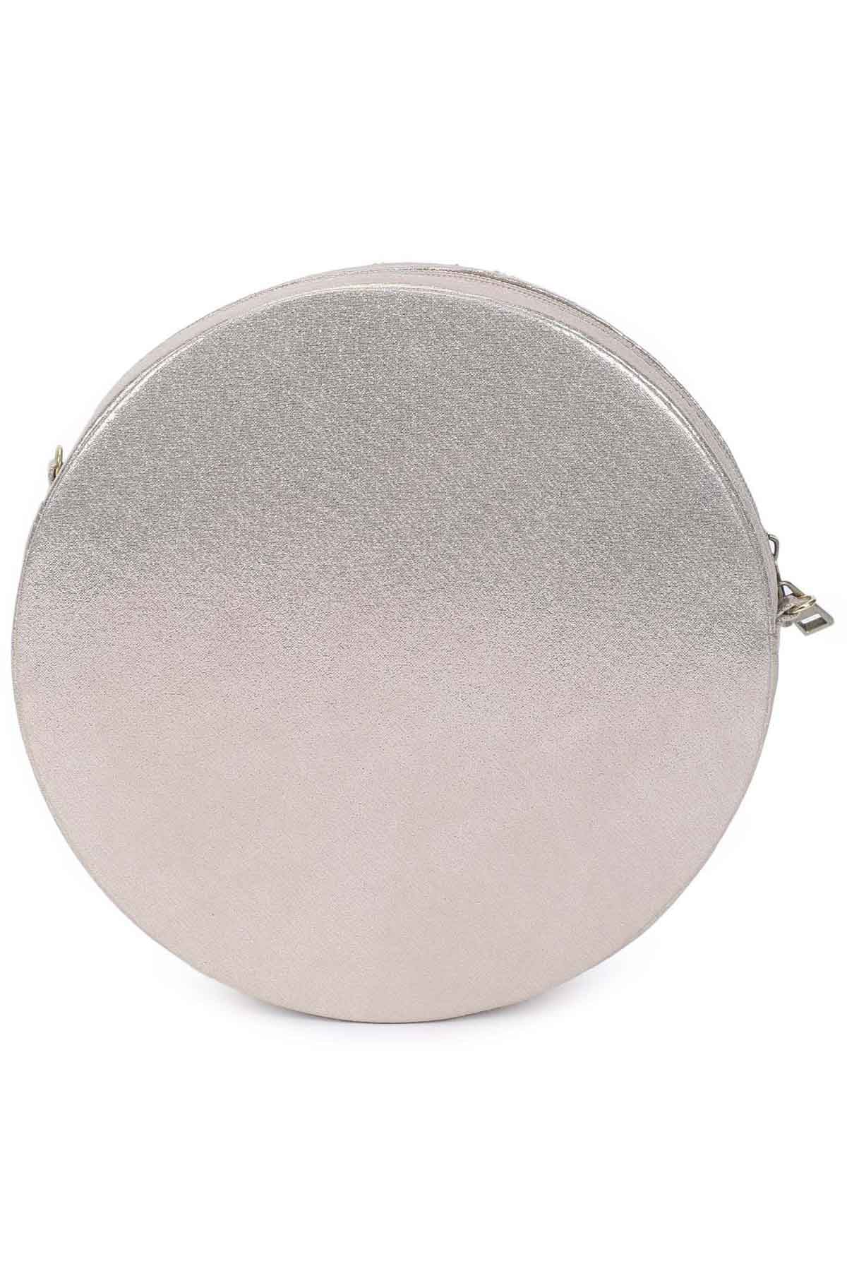 Silver Peacock Embroidered Sling