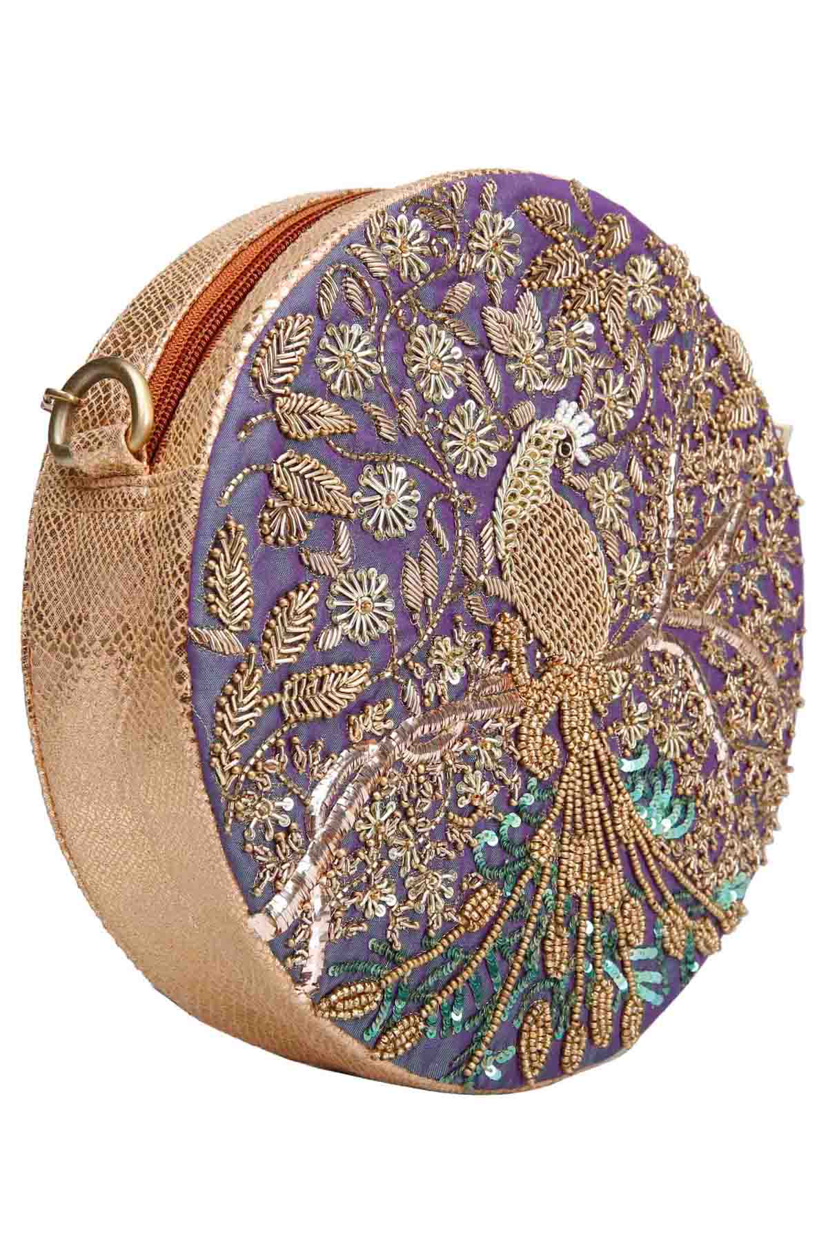 Peacock Hand Embroidered Sling