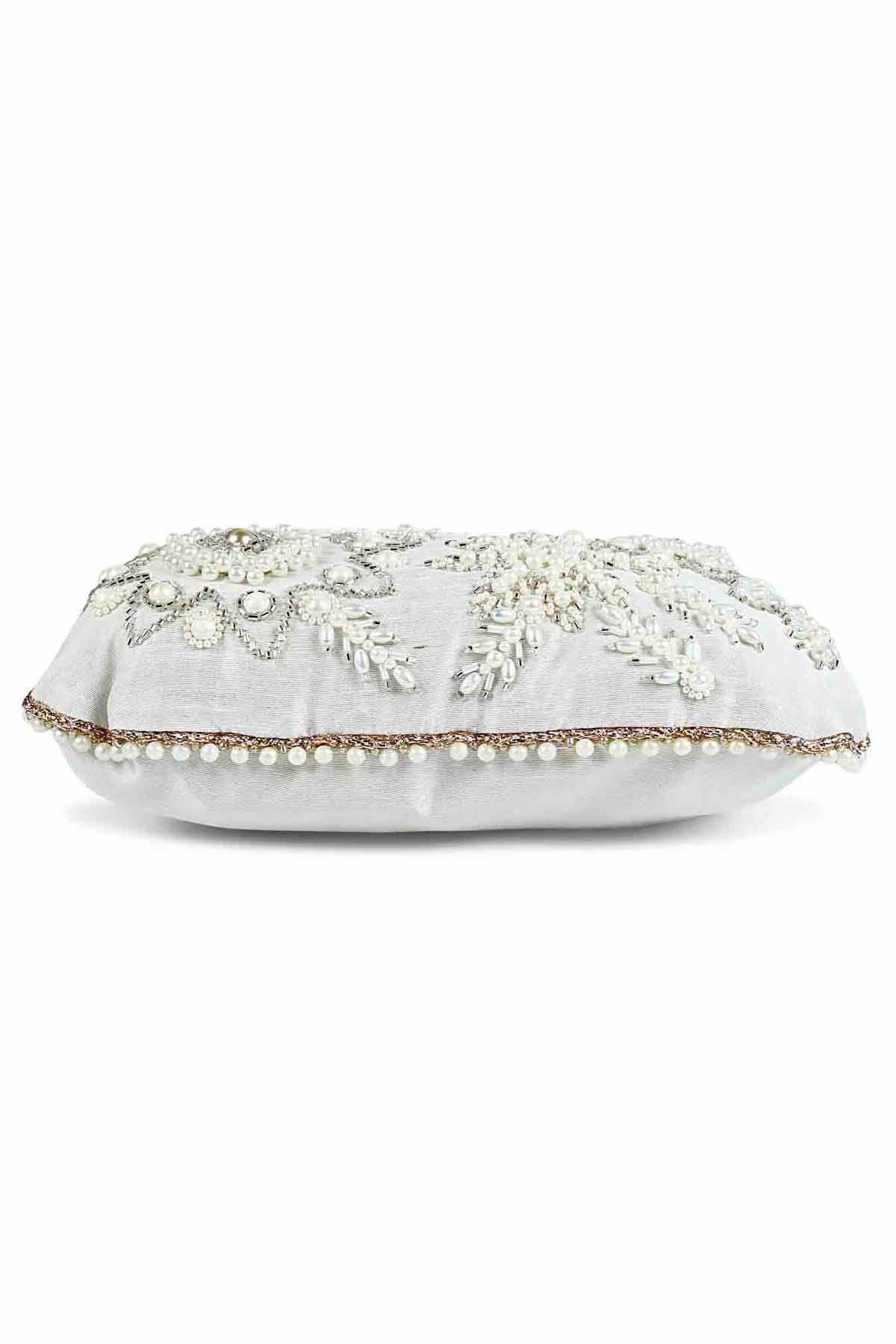 White Pearl Embroidered Potli