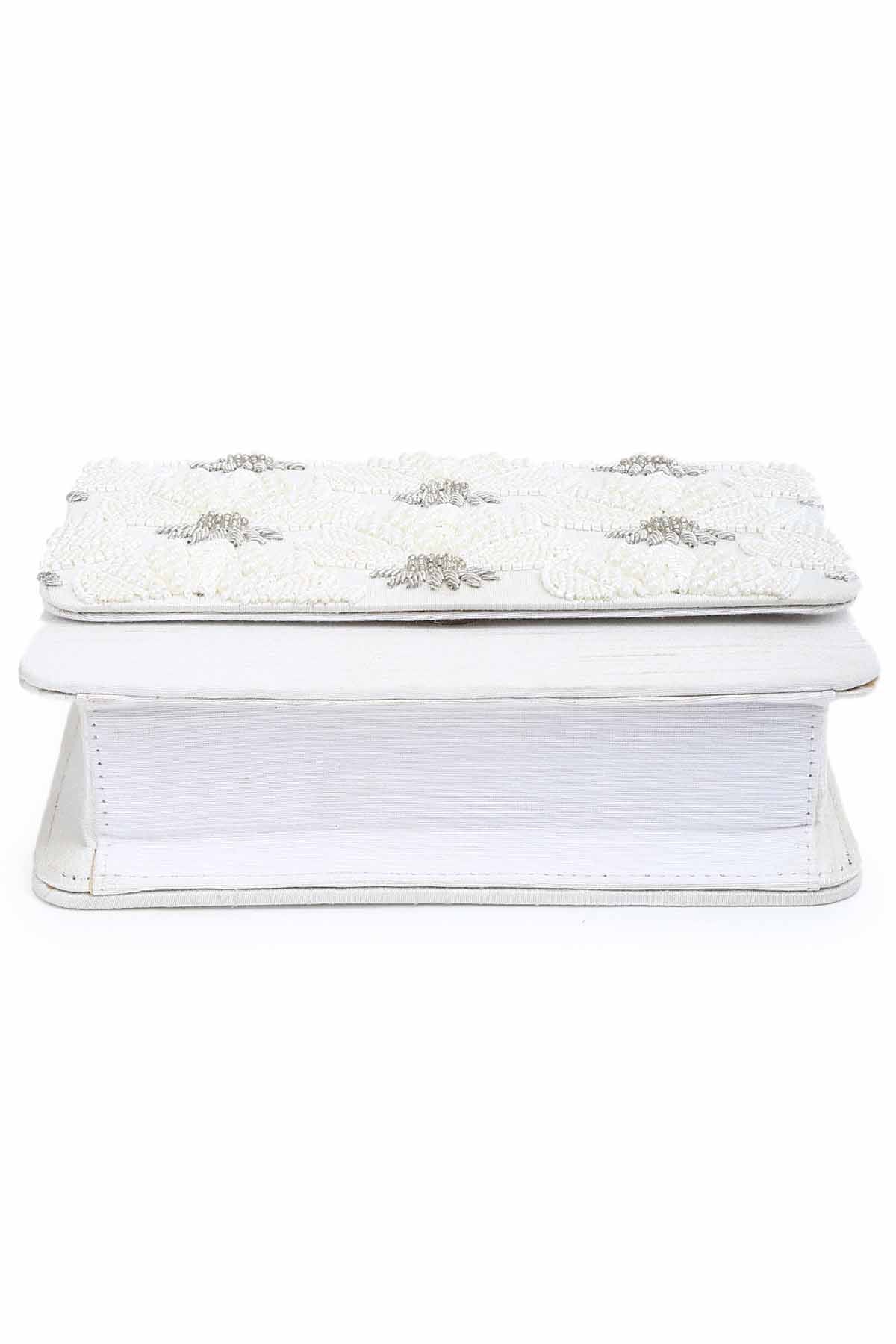 Pearl Floral Motif Clutch