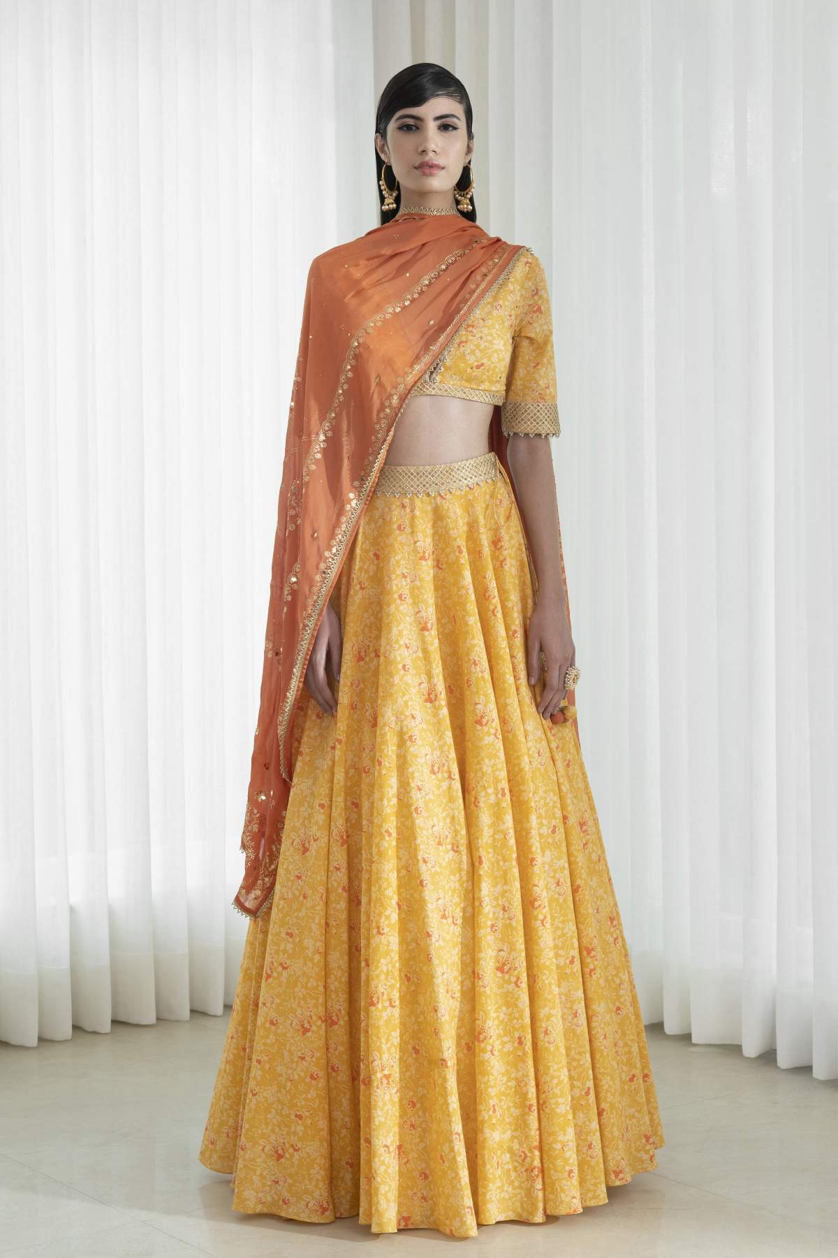 Buy Pearl & Lace Lehenga Set by Mandira Wirk