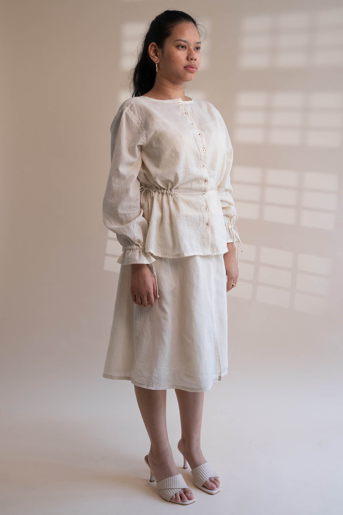 Peplum Top & Flared Skirt Set