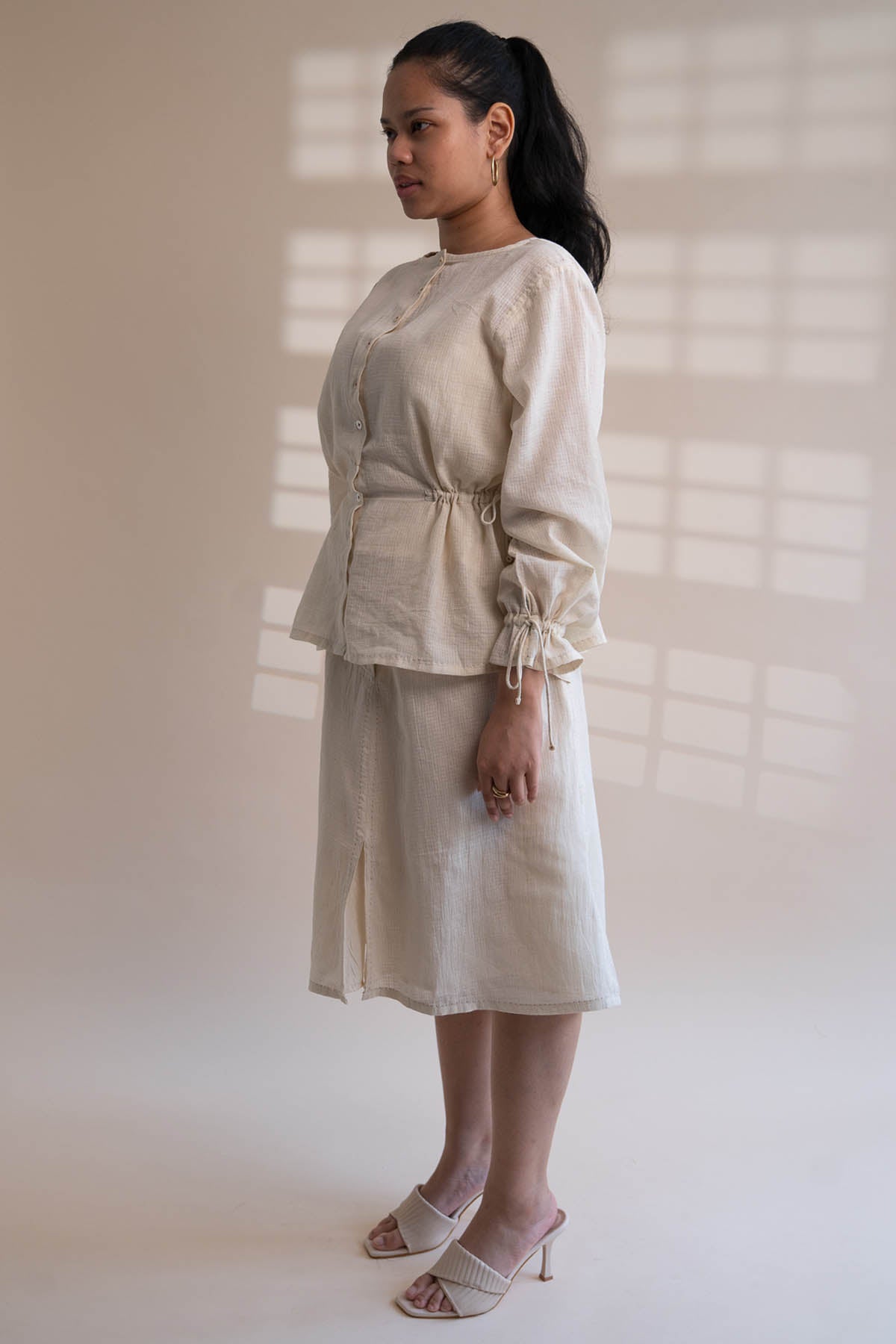 Peplum Top & Flared Skirt Set