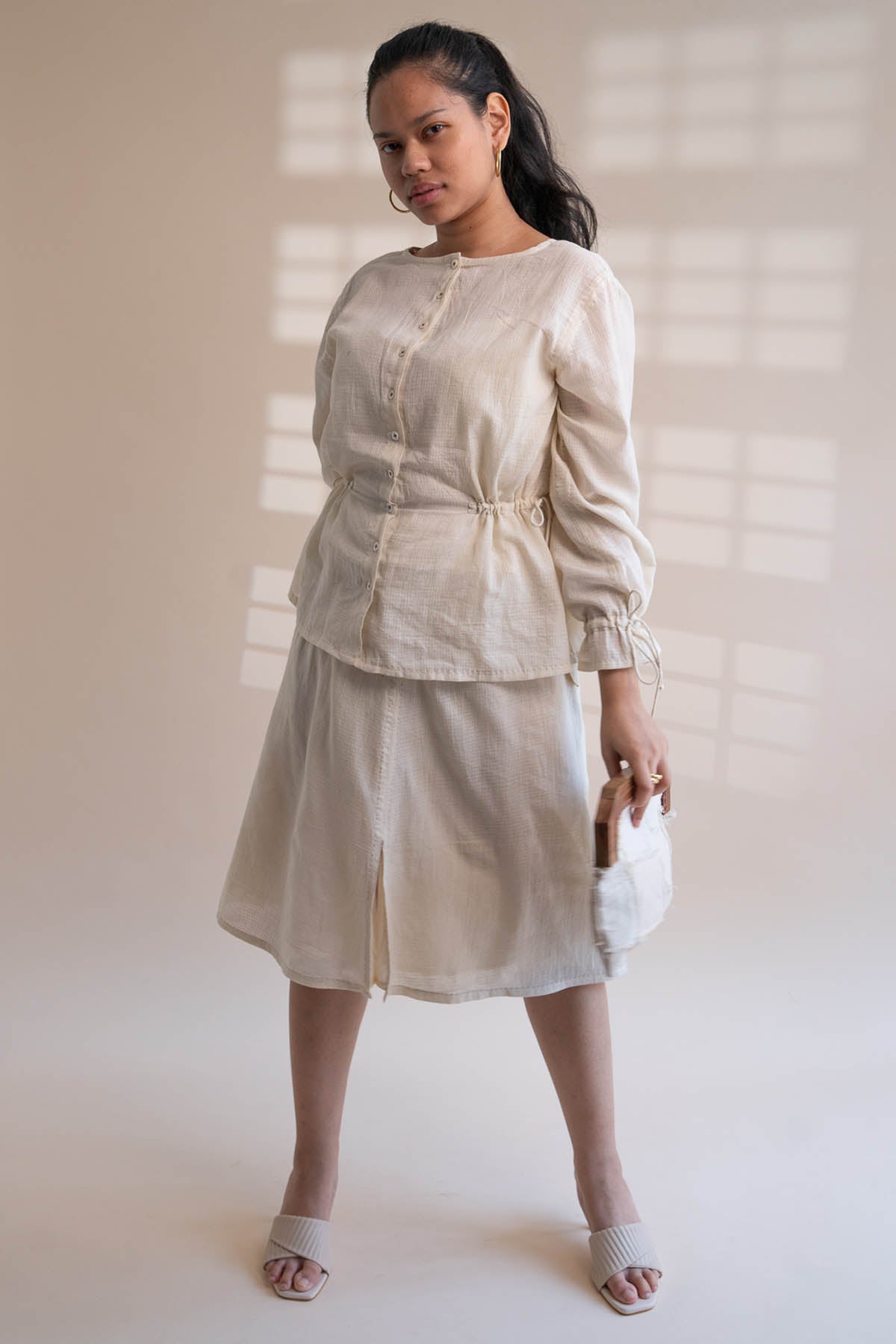 Peplum Top & Flared Skirt Set