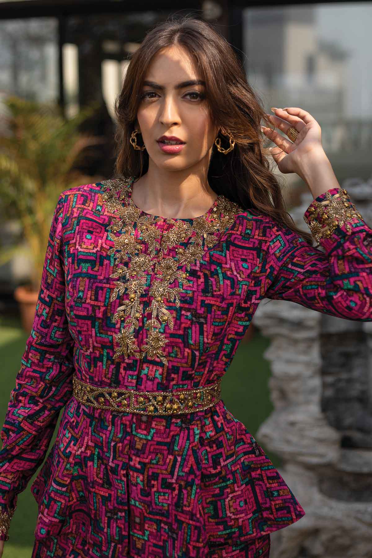 Peplum Top & Sharara Set