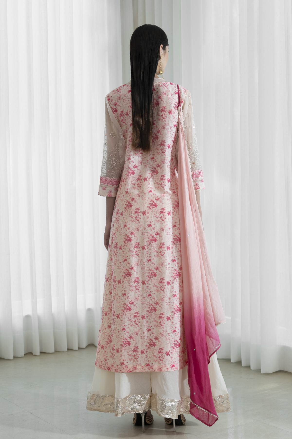 Multicolor Pintuck Sharara Set