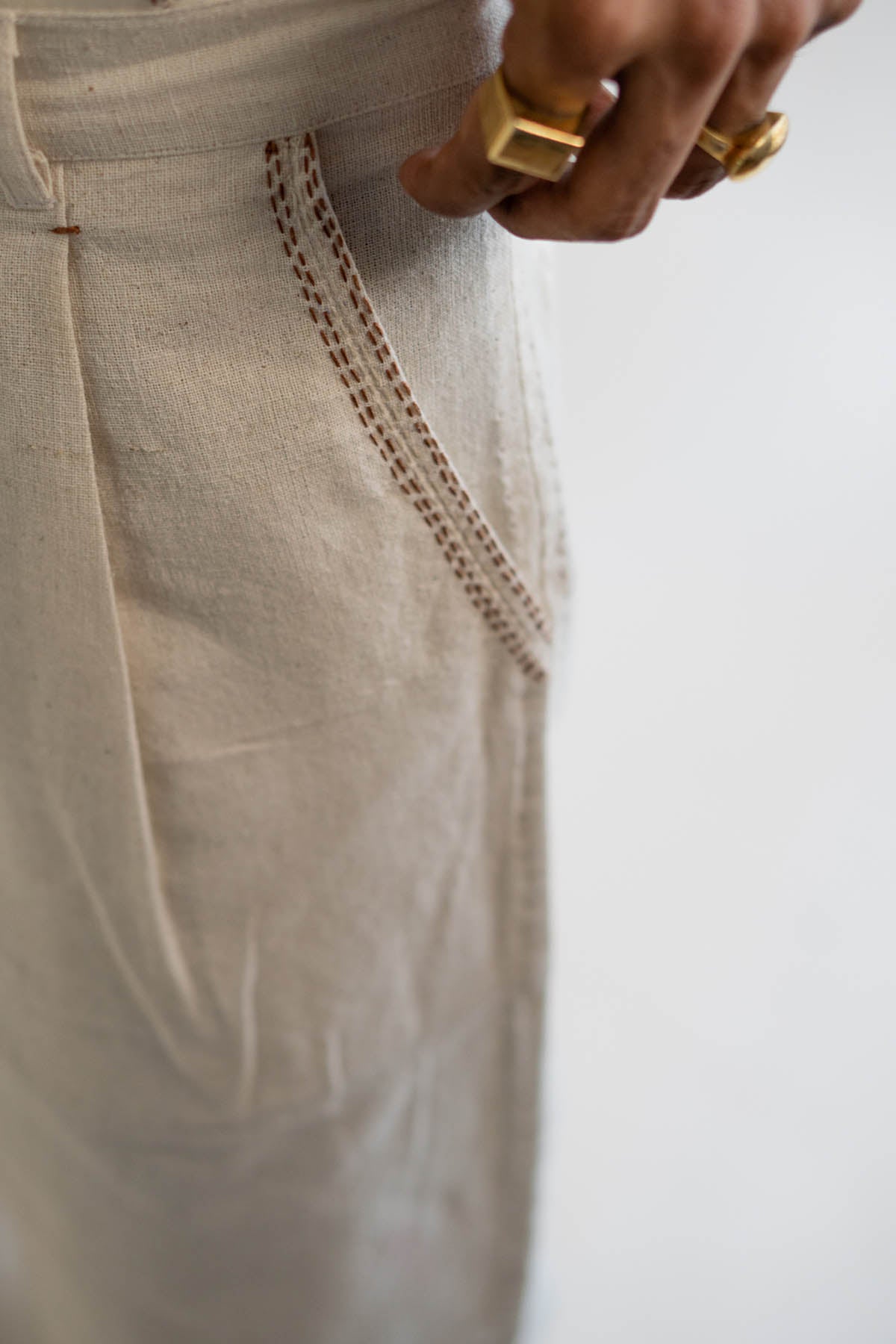 Pleated 100% Cotton Pants