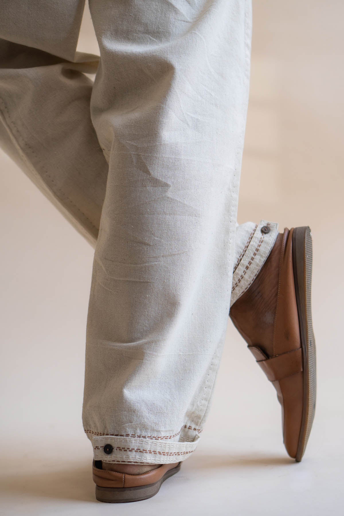 Pleated 100% Cotton Pants