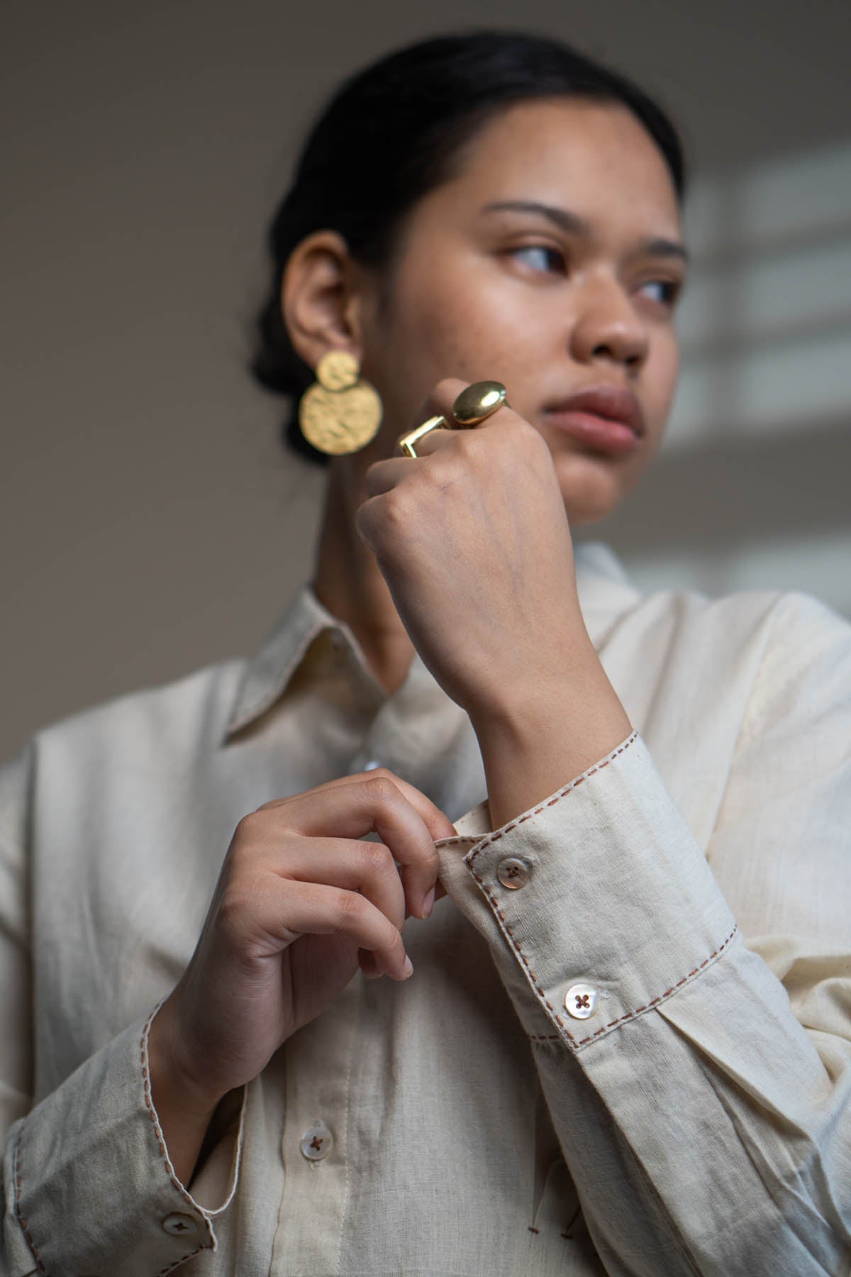 Pleated Belted Shirt
