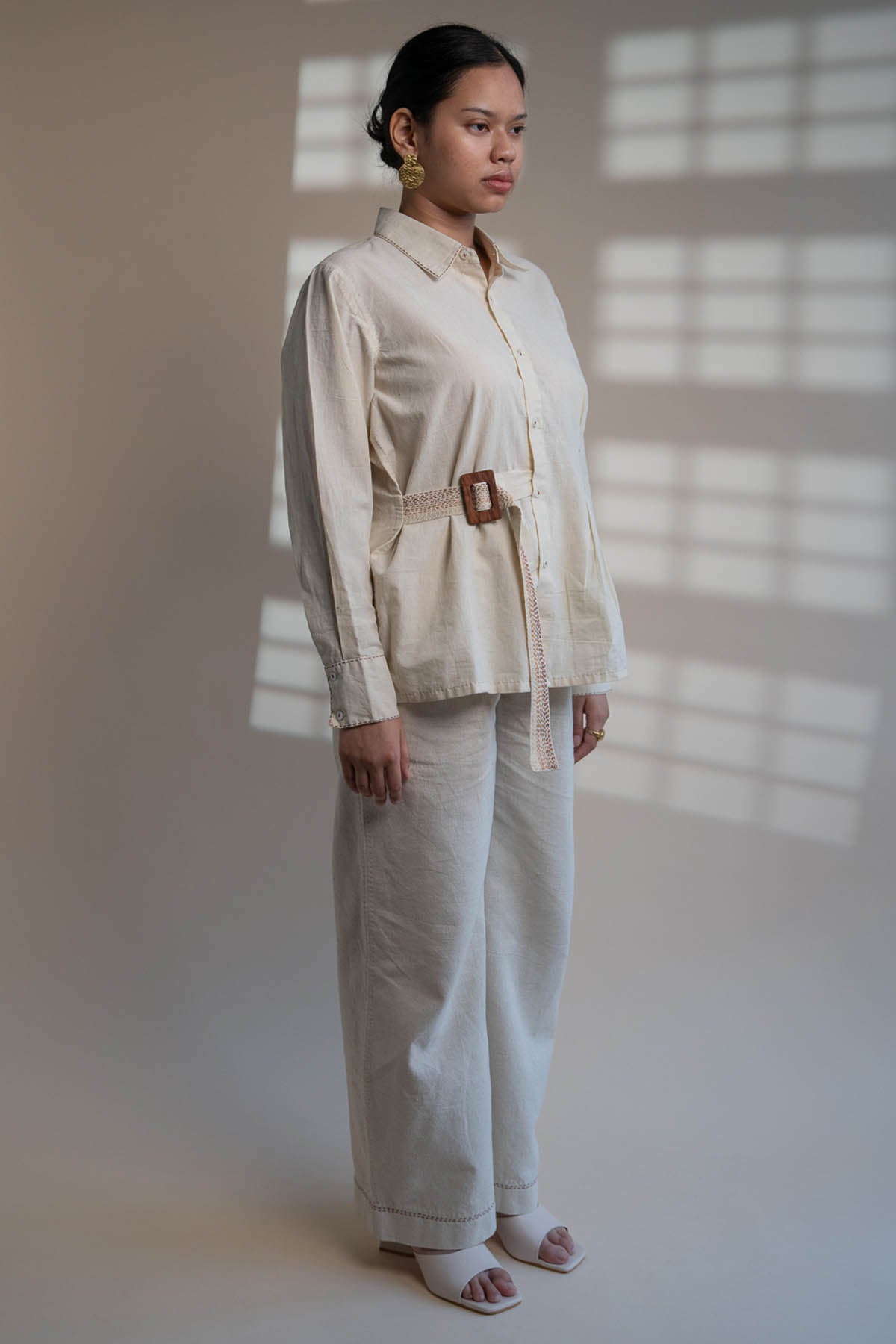 Pleated Belted Shirt