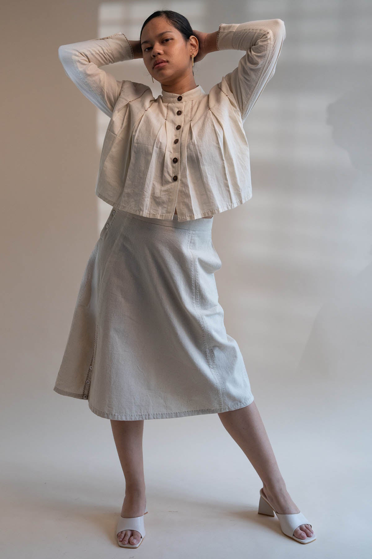 Buy Designer Pleated Cropped Shirt By Lafaani
