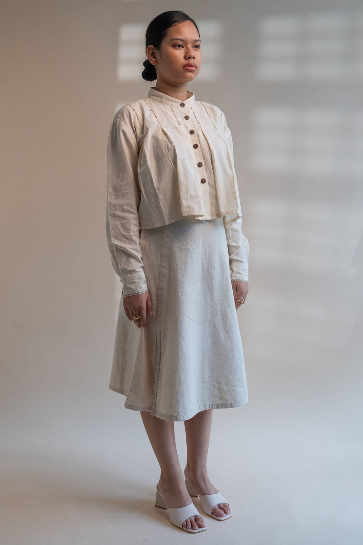 Pleated Cropped Shirt