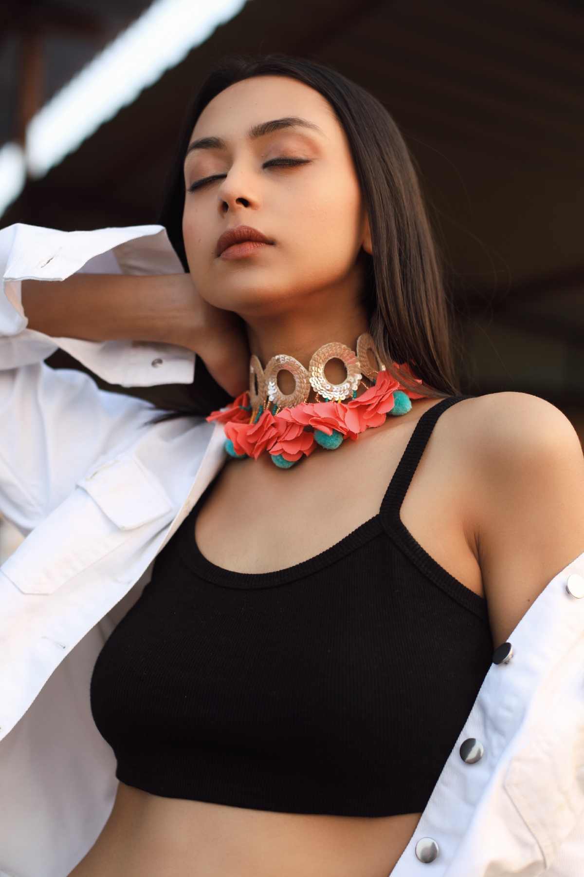 Pom Pom Fringe Choker