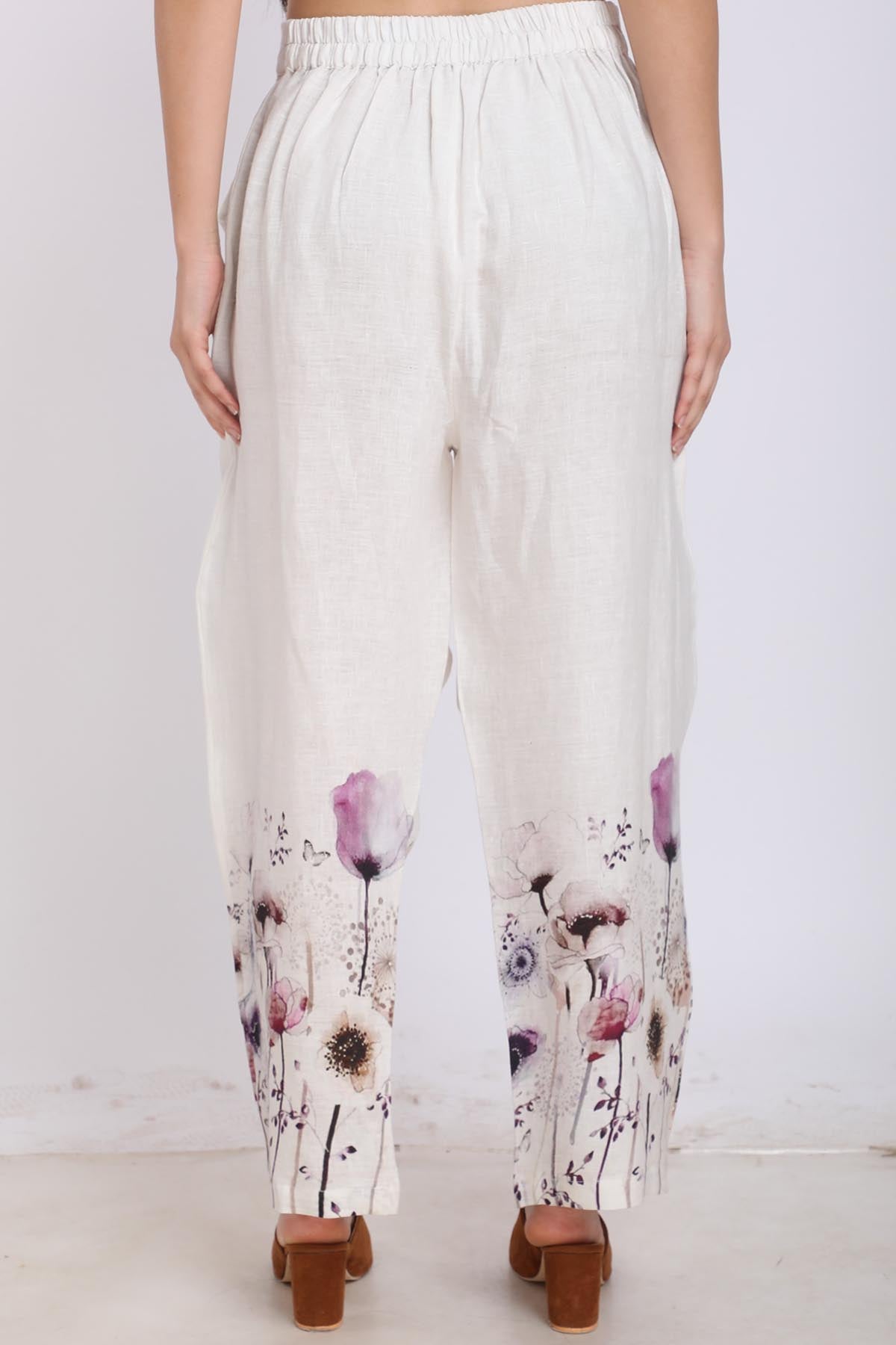Poppy Flower Printed Pants